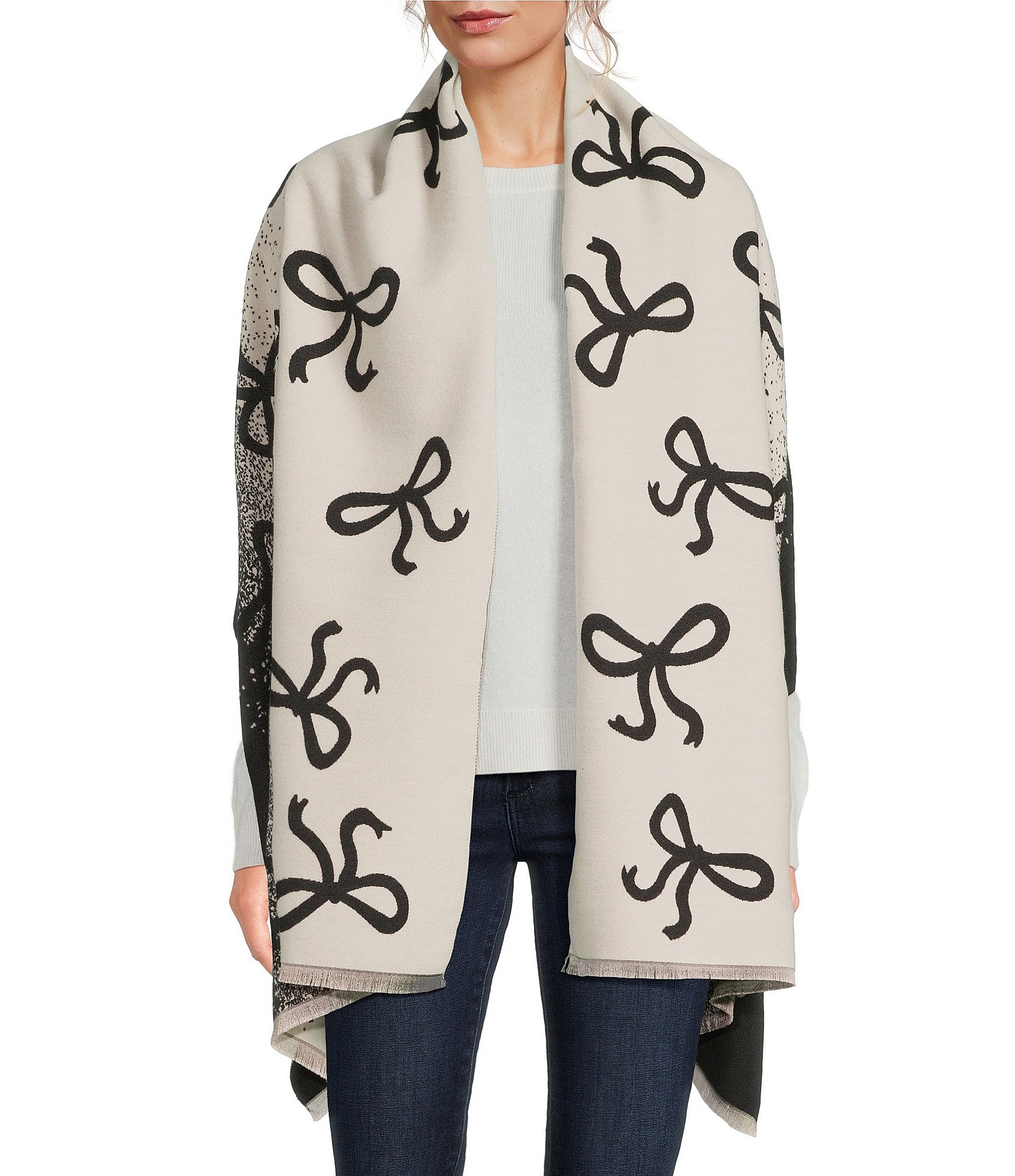 Anna & Ava Reversible Bow Print Scarf Wrap