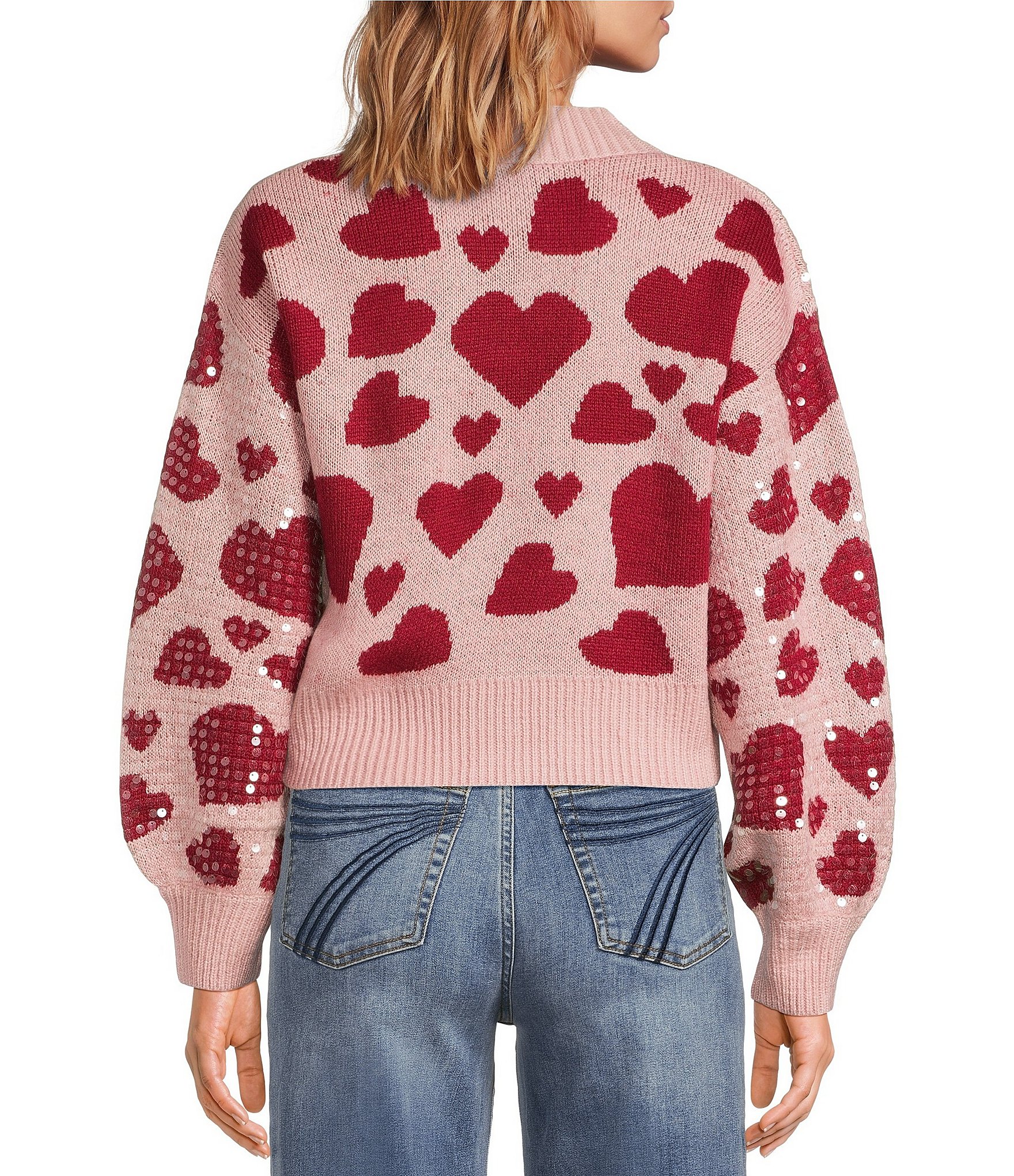 Anna & Ava Sequin Heart Sweater