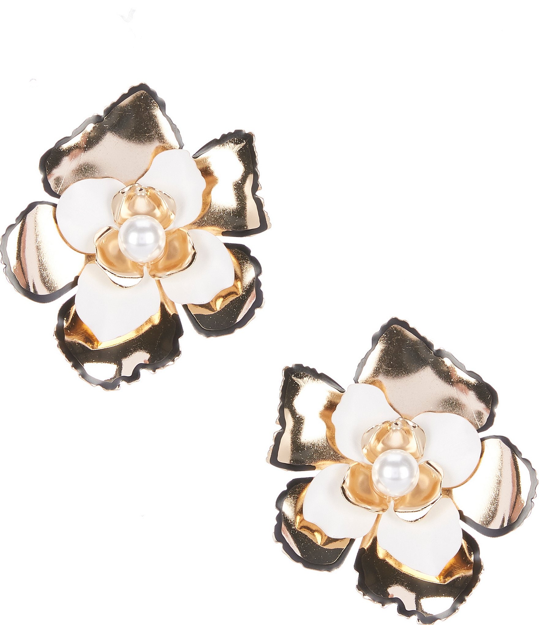 Anna & Ava Statement Flower Pearl Drop Earrings