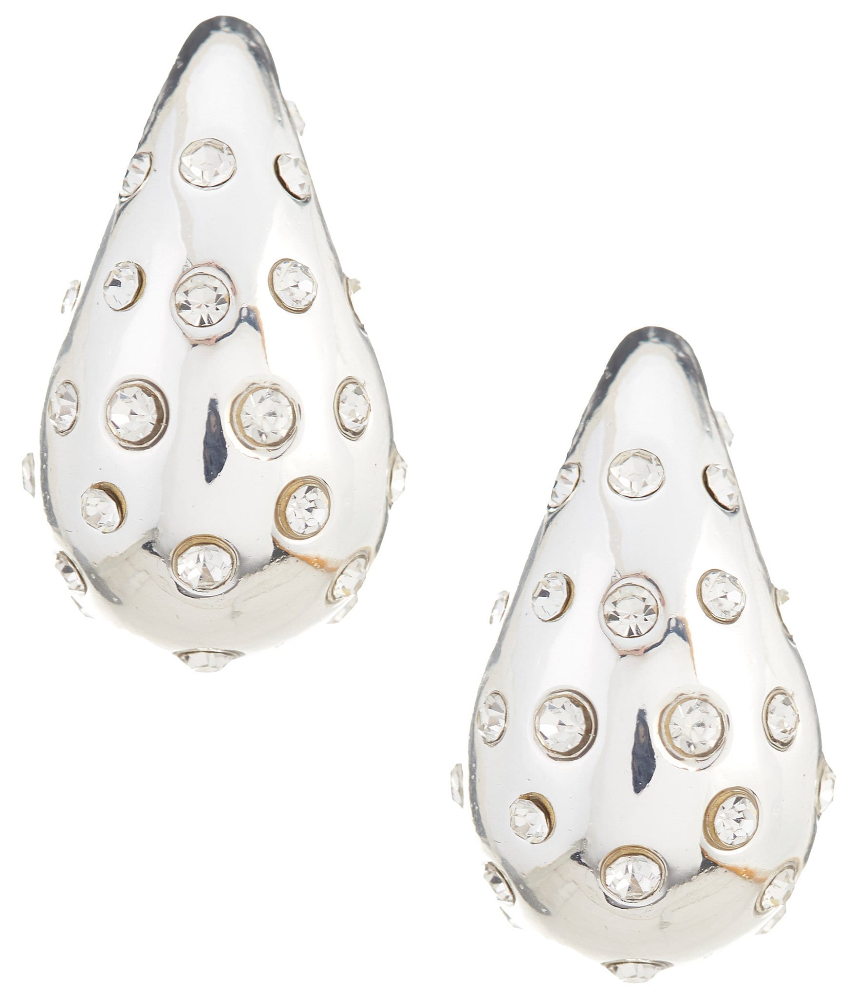 Anna & Ava Thick Organic Hoop Earrings with Stones