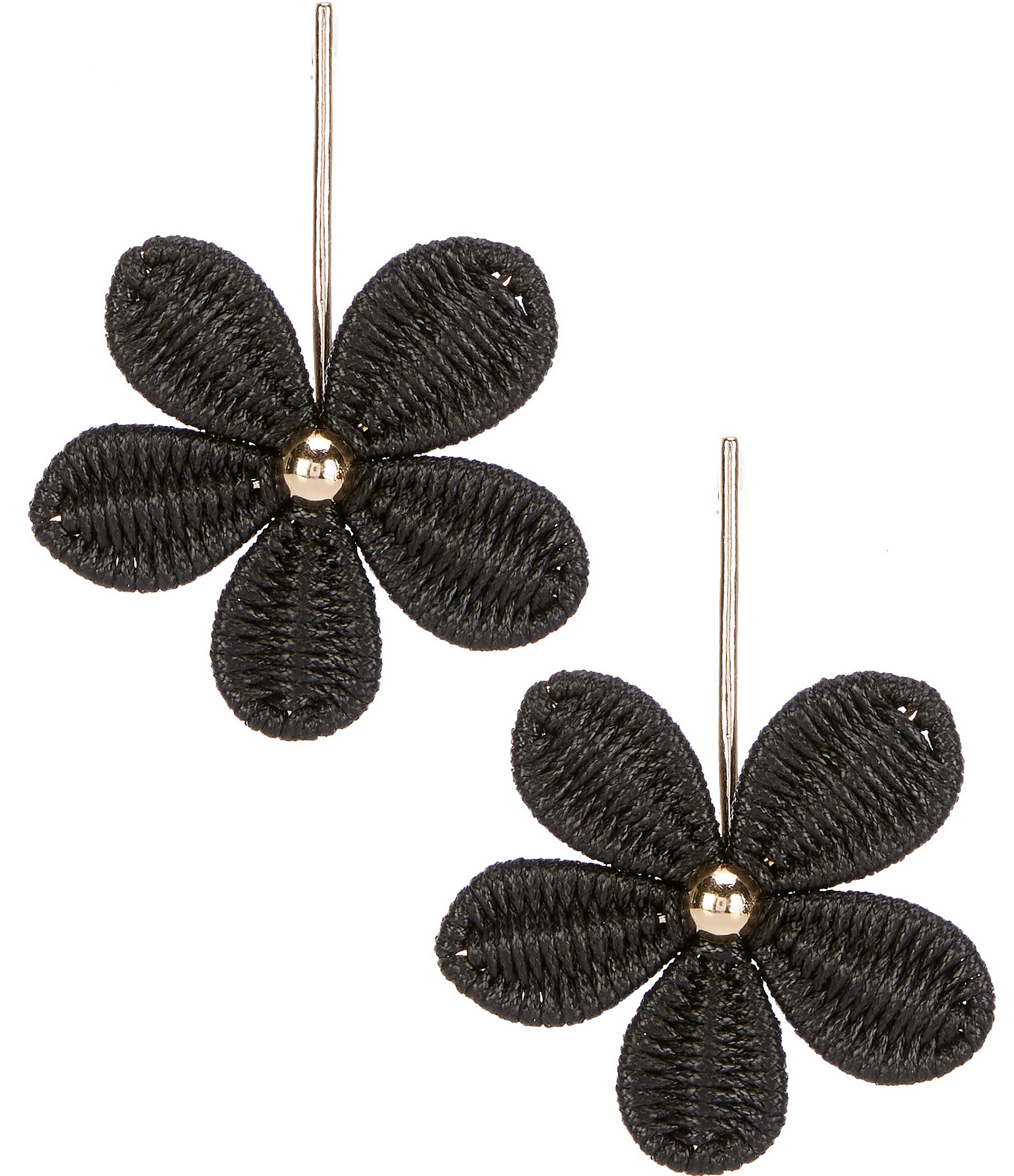 Anna & Ava Thread Wrapped Flower Statement Drop Earrings