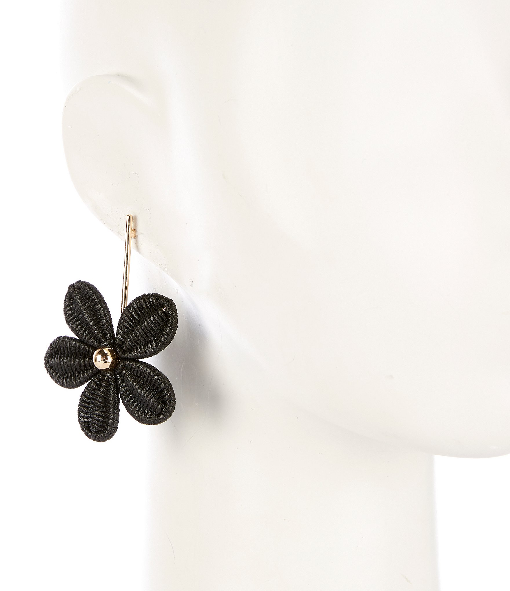 Anna & Ava Thread Wrapped Flower Statement Drop Earrings