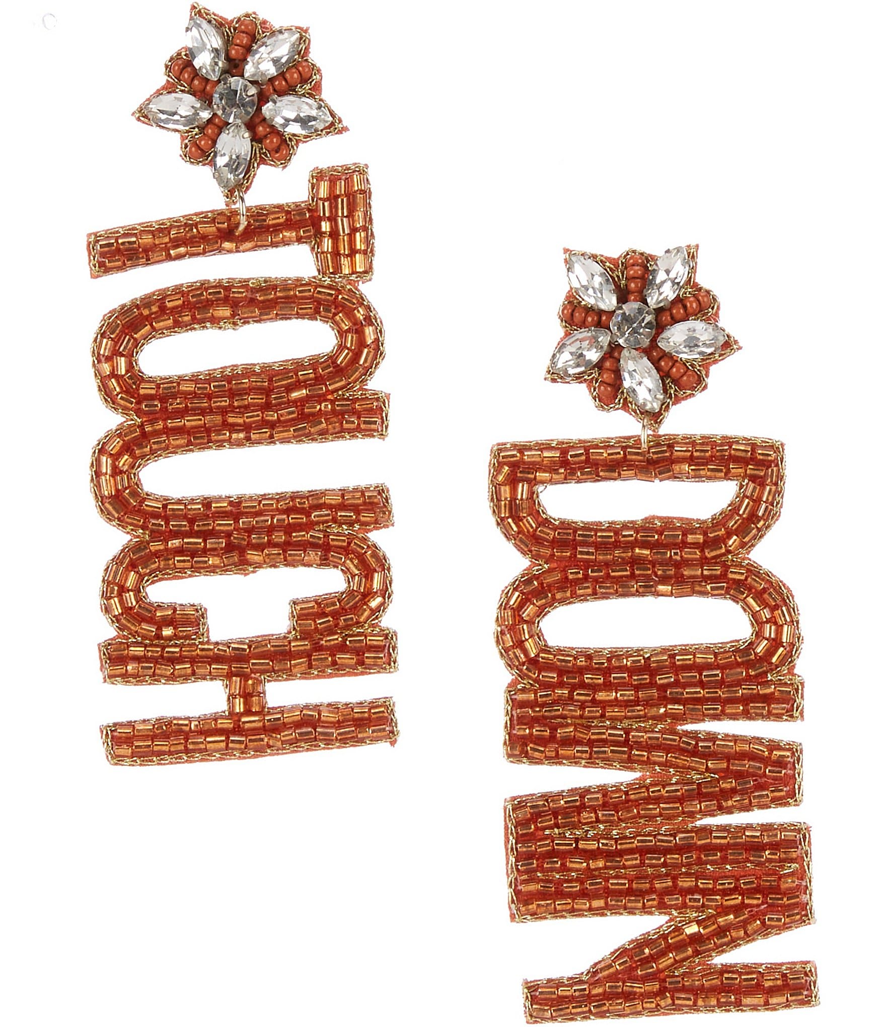 Anna & Ava Touchdown Bead and Rhinestone Statement Drop Earrings