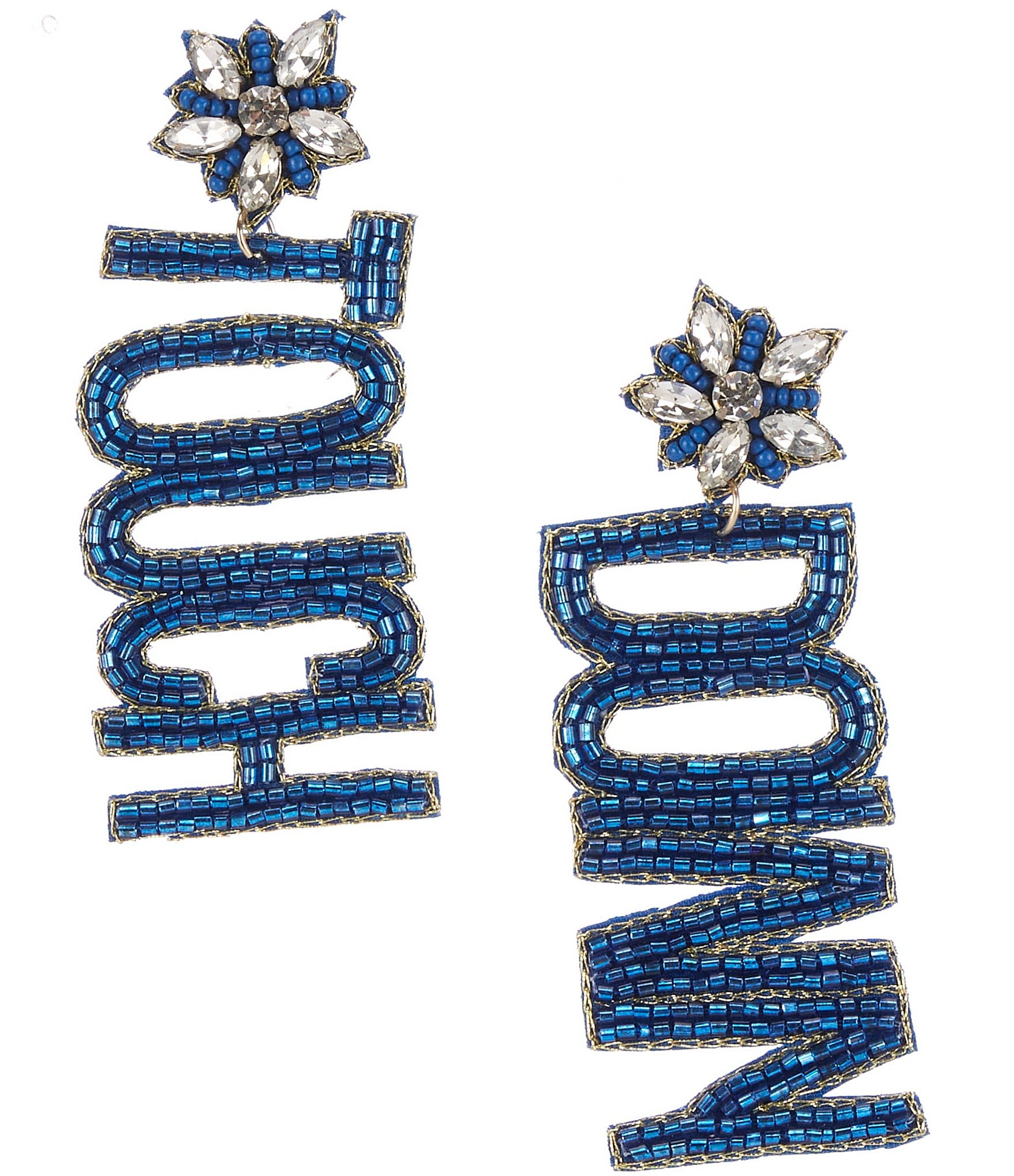 Anna & Ava Touchdown Bead and Rhinestone Statement Drop Earrings