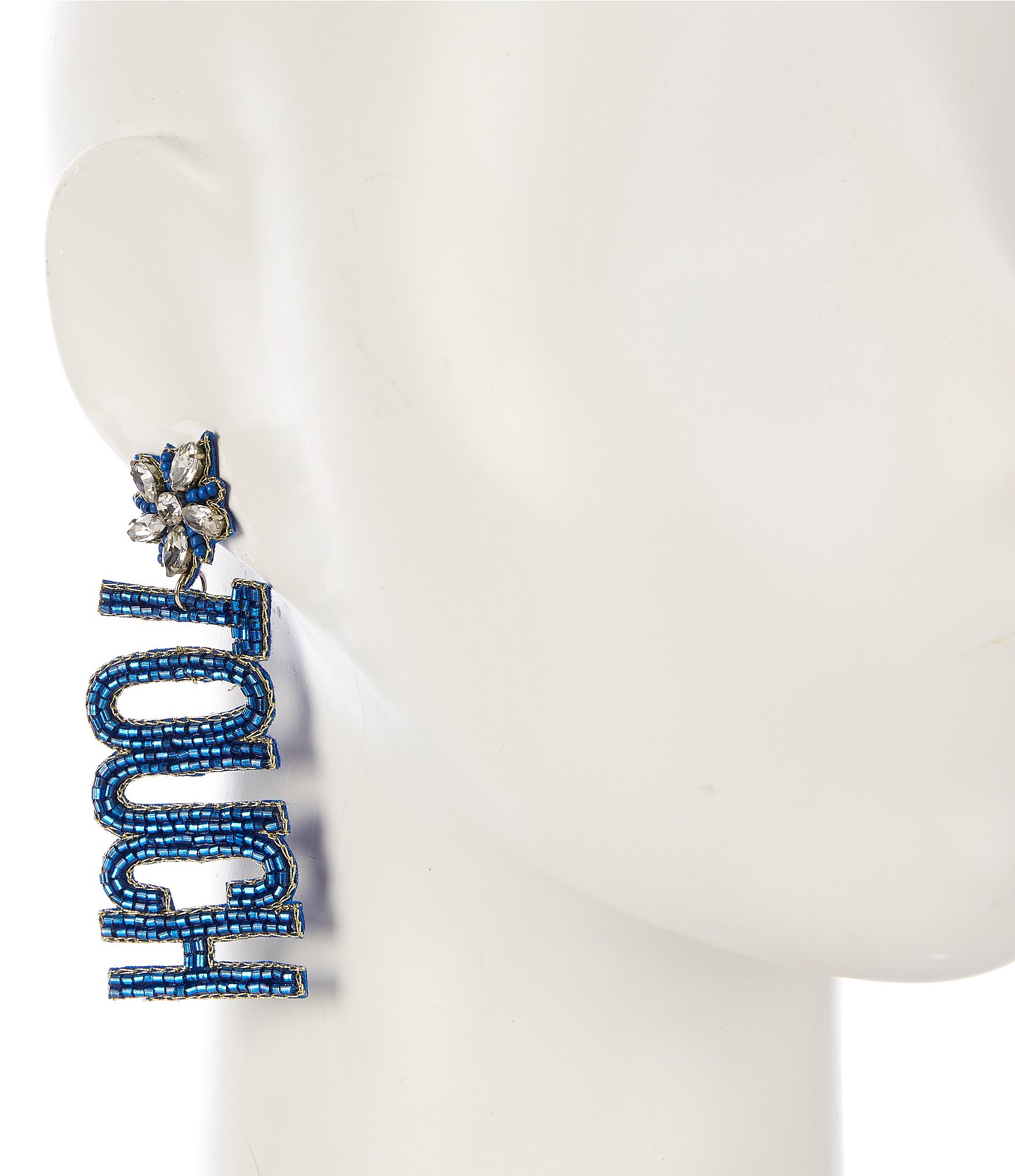 Anna & Ava Touchdown Bead and Rhinestone Statement Drop Earrings