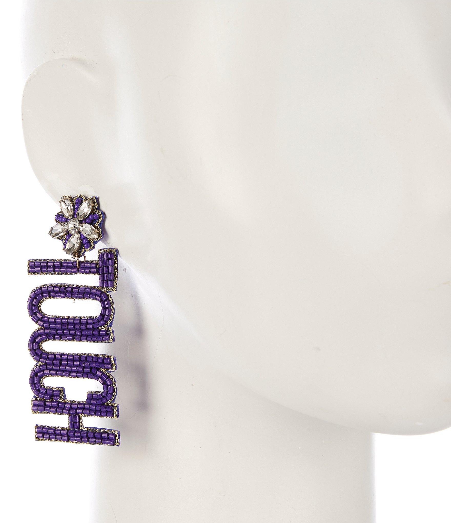 Anna & Ava Touchdown Bead and Rhinestone Statement Drop Earrings