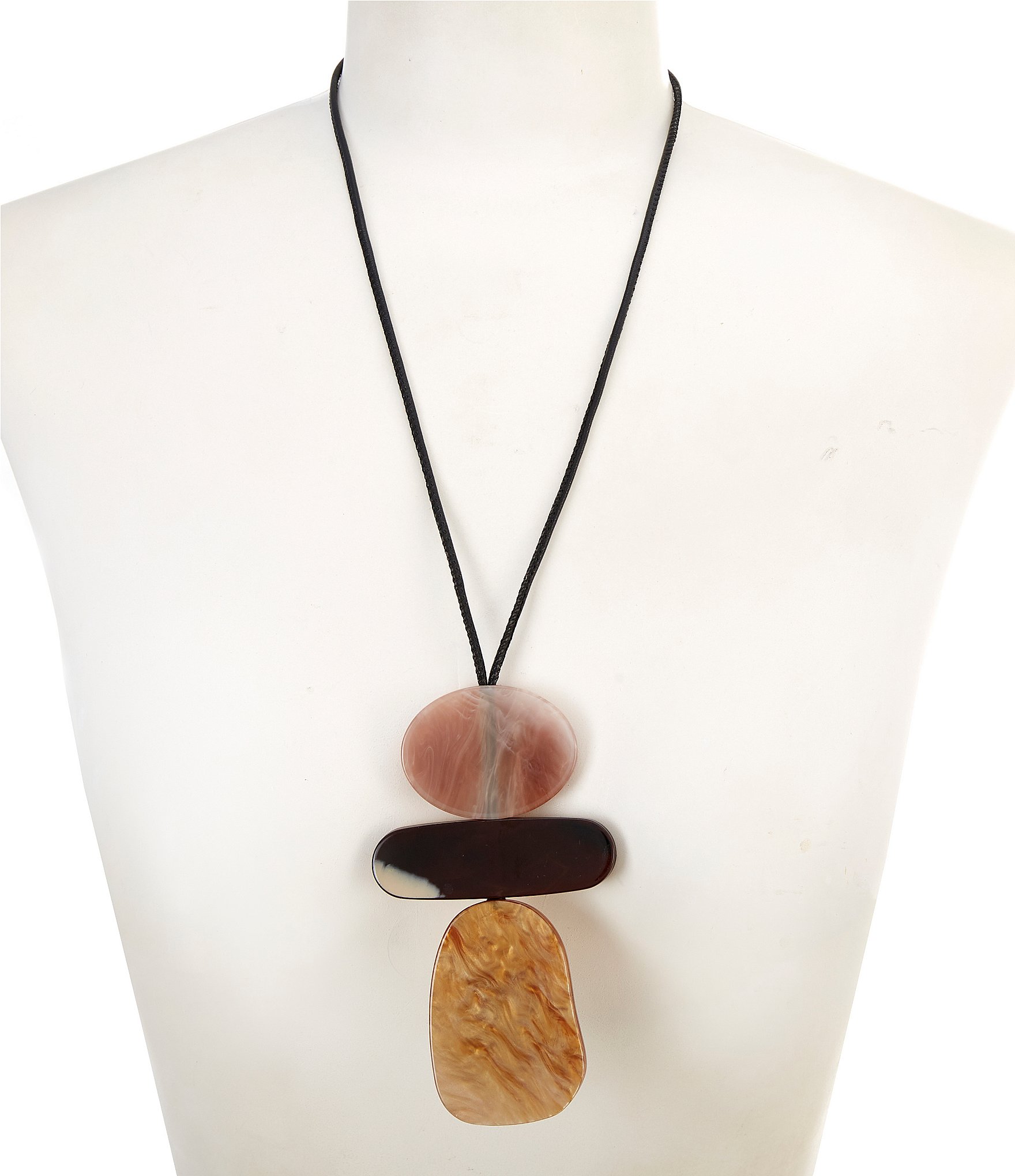 Anna & Ava Triple Resin Long Pendant Necklace