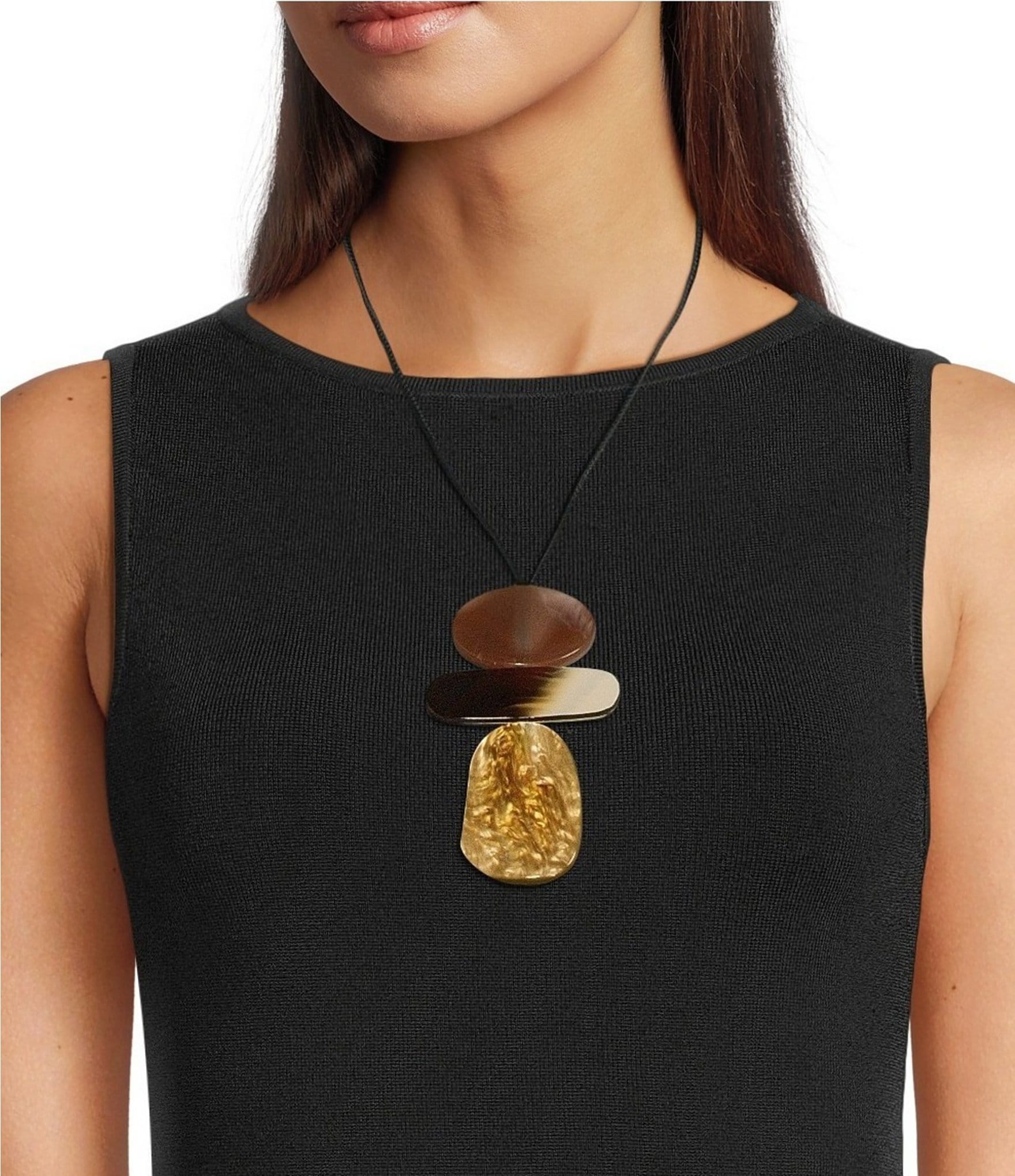 Anna & Ava Triple Resin Long Pendant Necklace