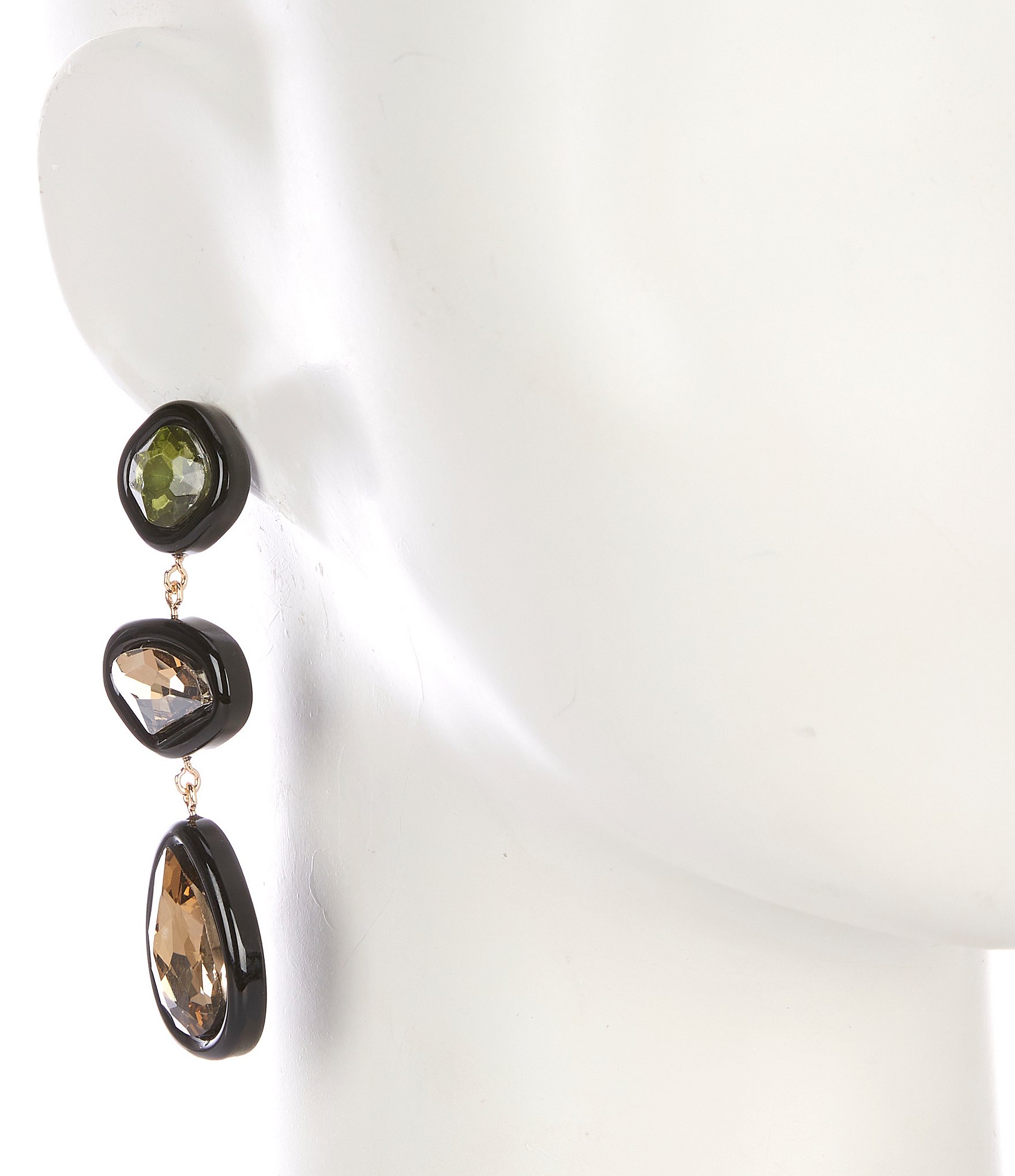 Anna & Ava Triple Stone Inset Drop Earrings