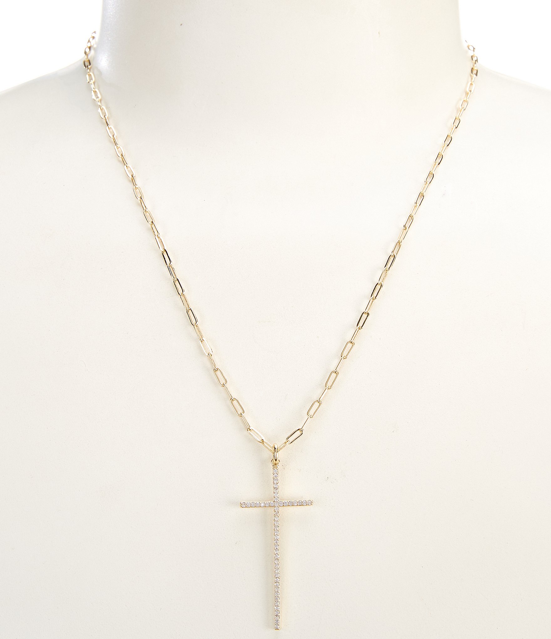 Anna & Ava Waterproof Cubic Zirconia Cross Short Pendant Necklace