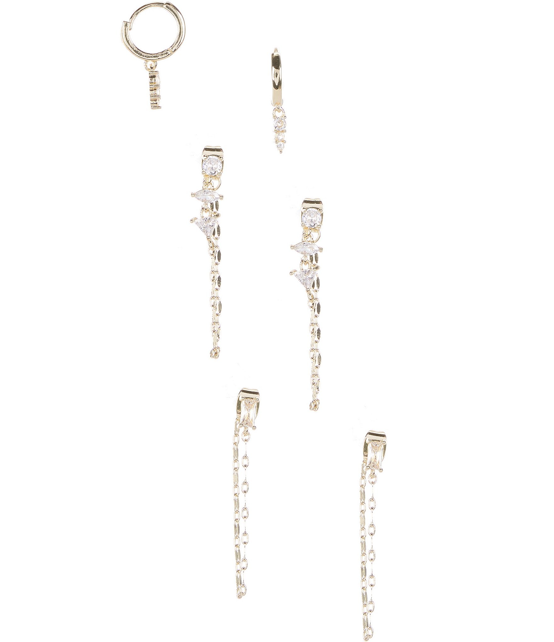 Anna & Ava Waterproof Delicate Cubic Zirconia Stone Dangle Drop Earring Set