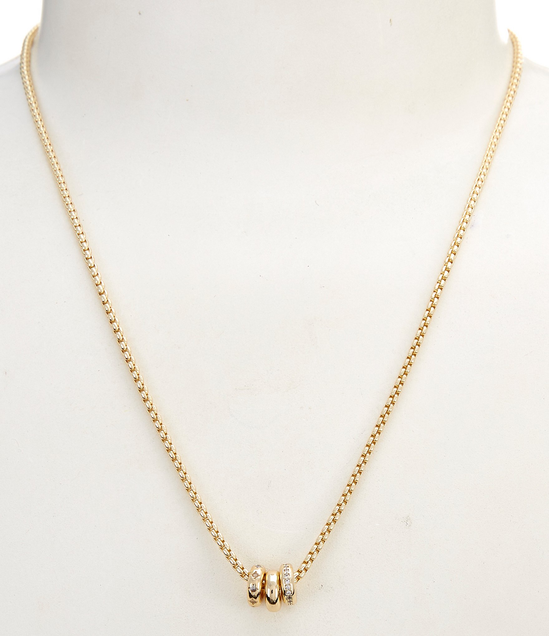 Anna & Ava Waterproof Triple Ring Delicate Chain Necklace