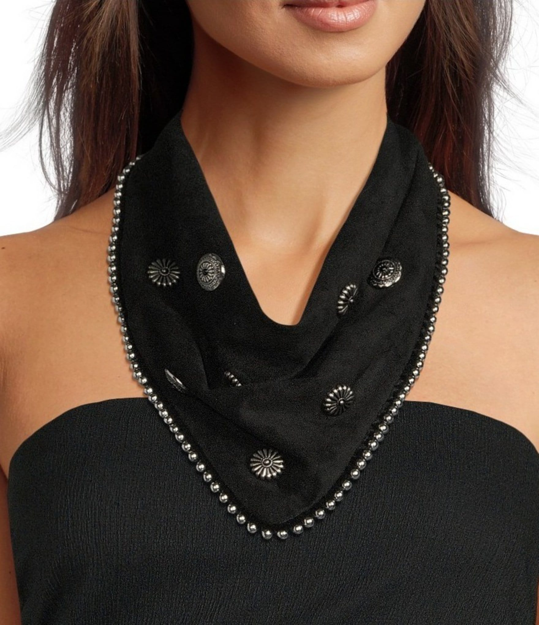 Anna & Ava Western Embellished Scarf Statement Necklace