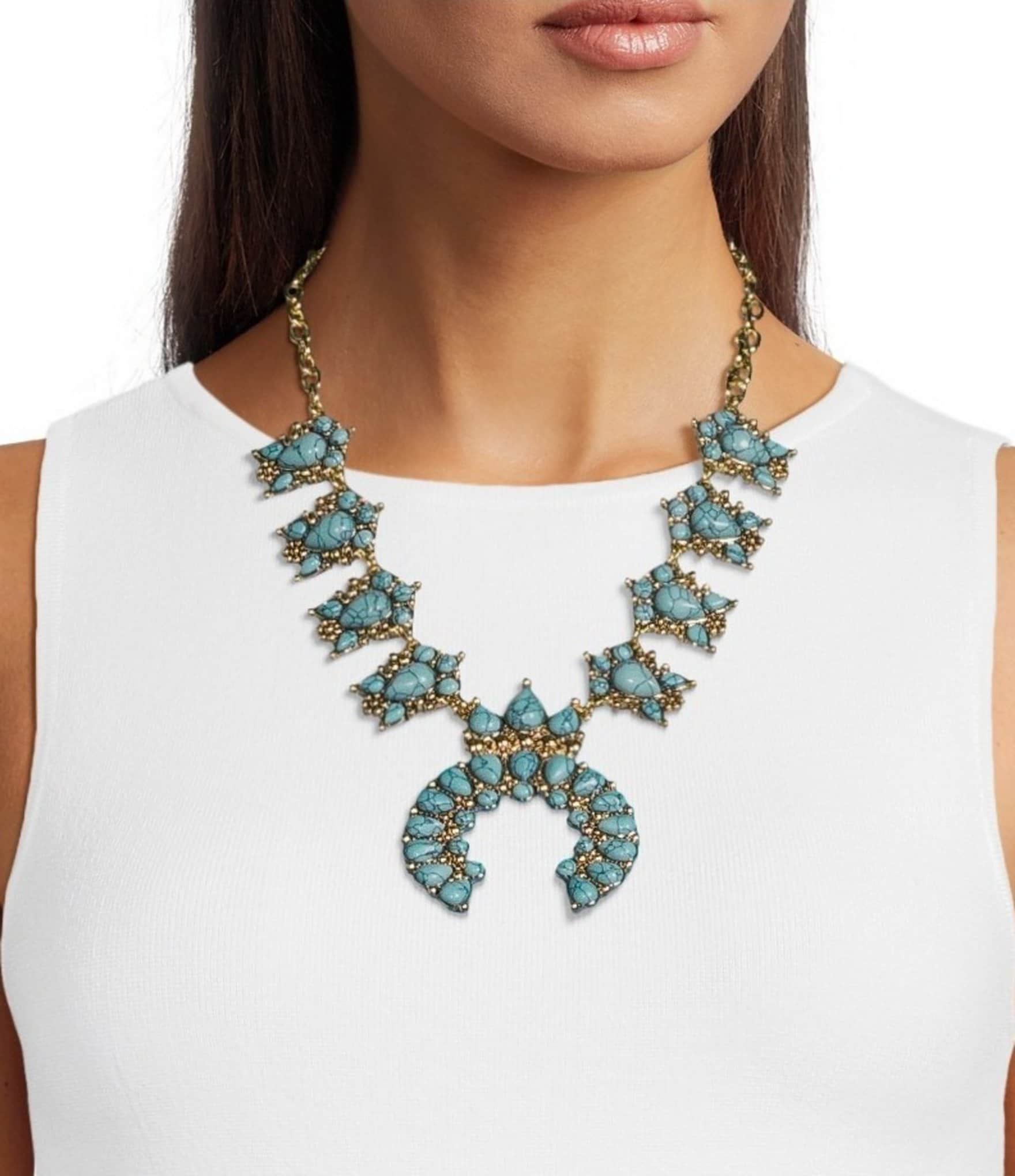 Anna & Ava Western Squash Blossom Statement Necklace