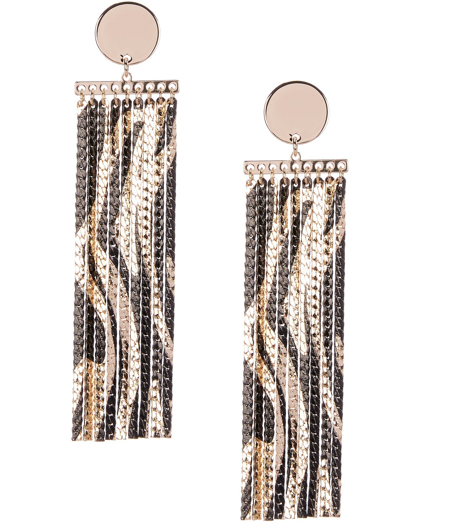 Anna & Ava Zebra Painted Tassel Drop Earrings