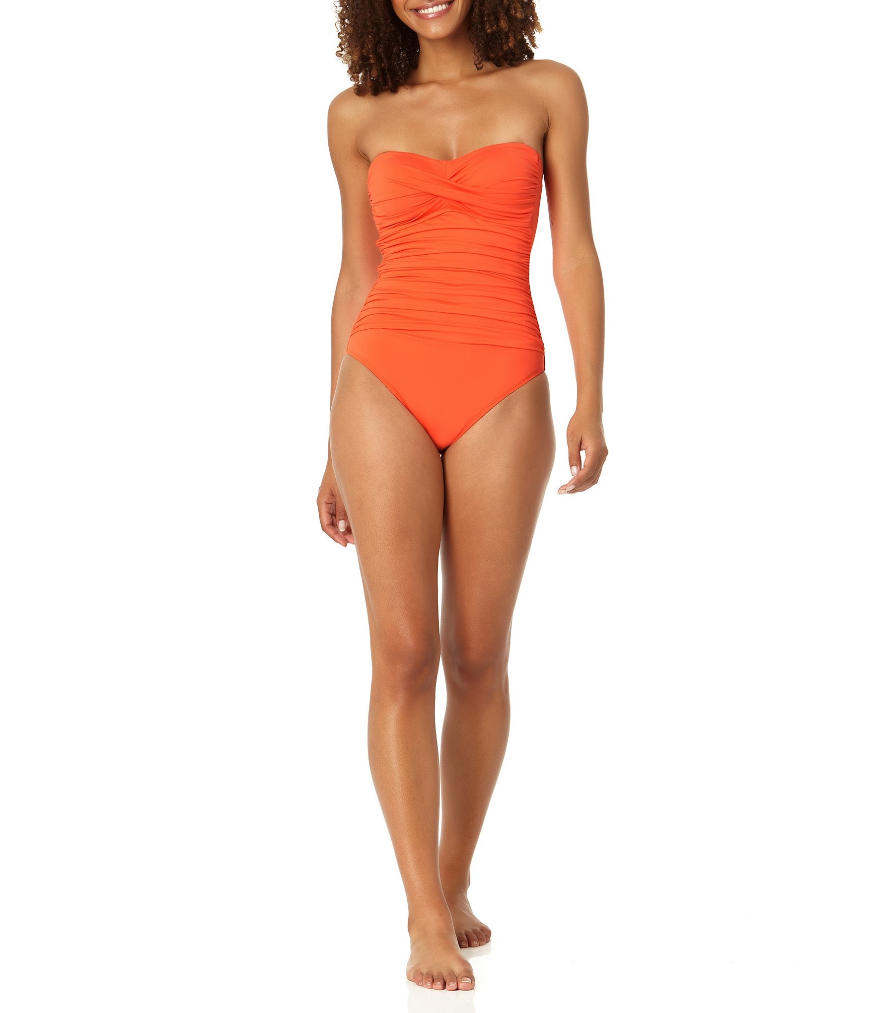 anne cole twist front one piece