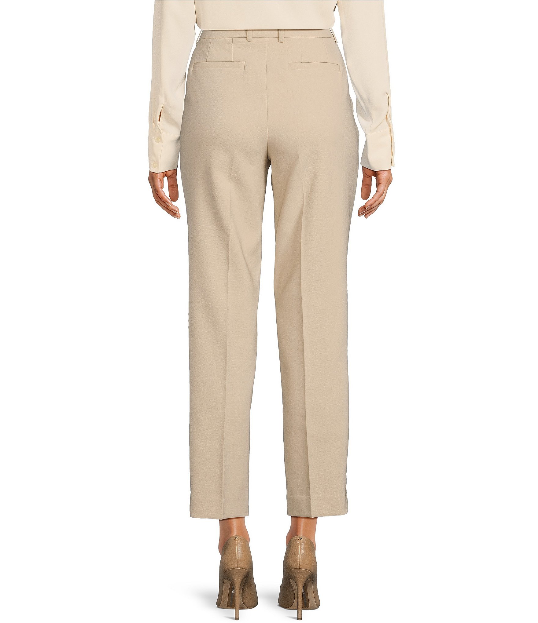 Anne Klein Anne Stretch Side Pocket Coordinating Straight Leg Ankle Length Pants