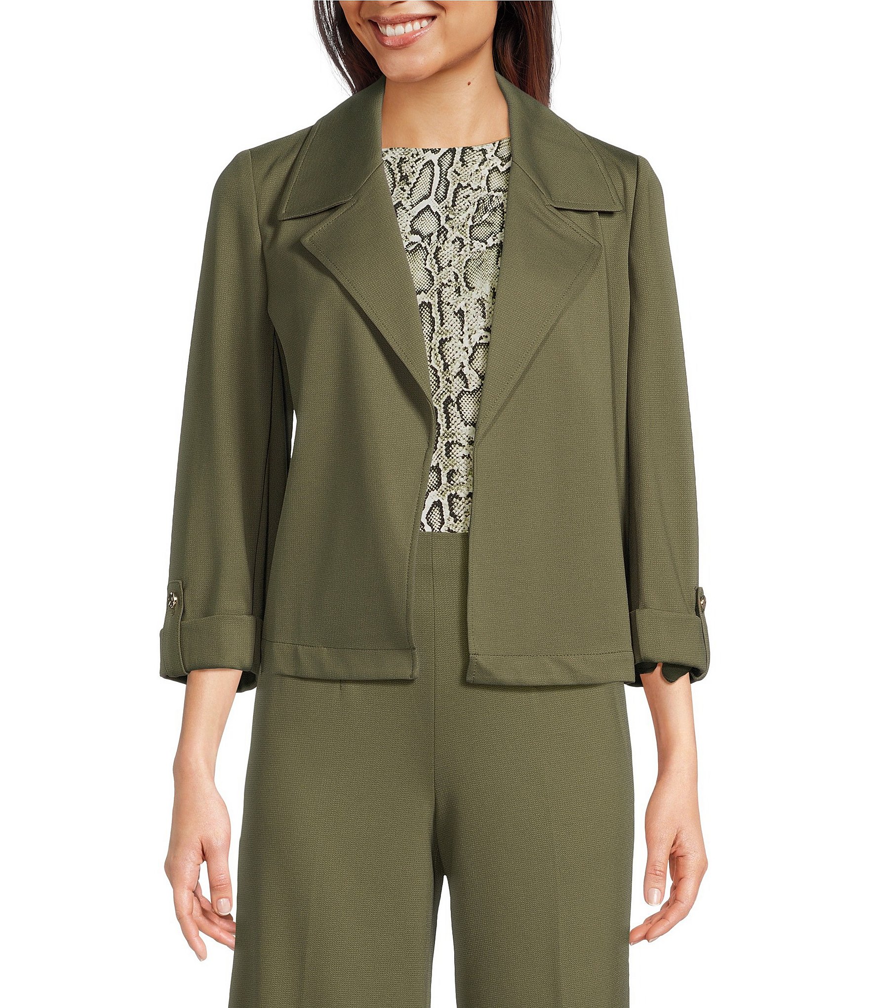 Anne Klein Bedford Stretch Drapey Short Trench