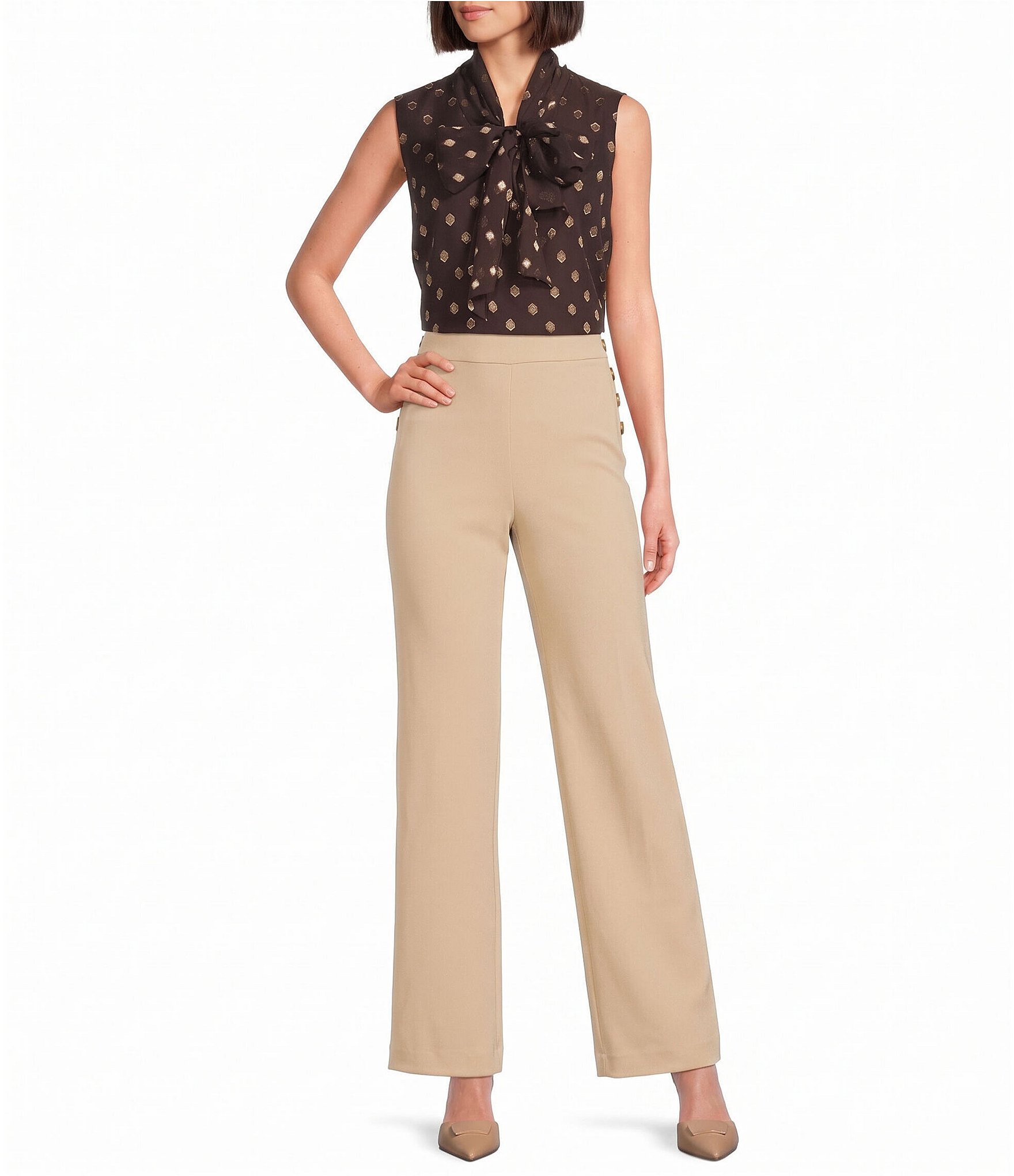 Anne Klein Bow Front Sleeveless Blouse