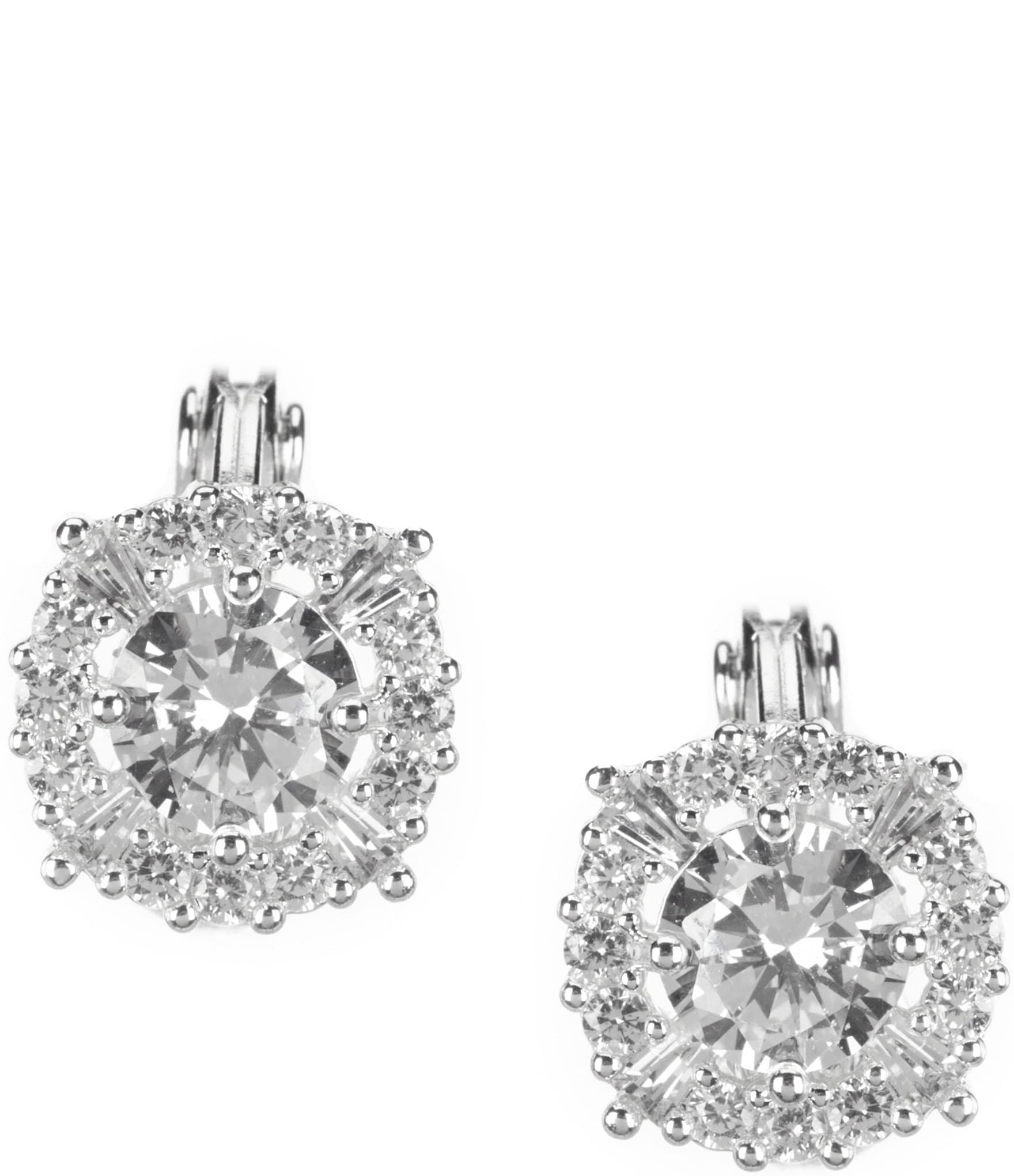 Anne Klein Crystal Flower ClipOn Button Earrings  Macys