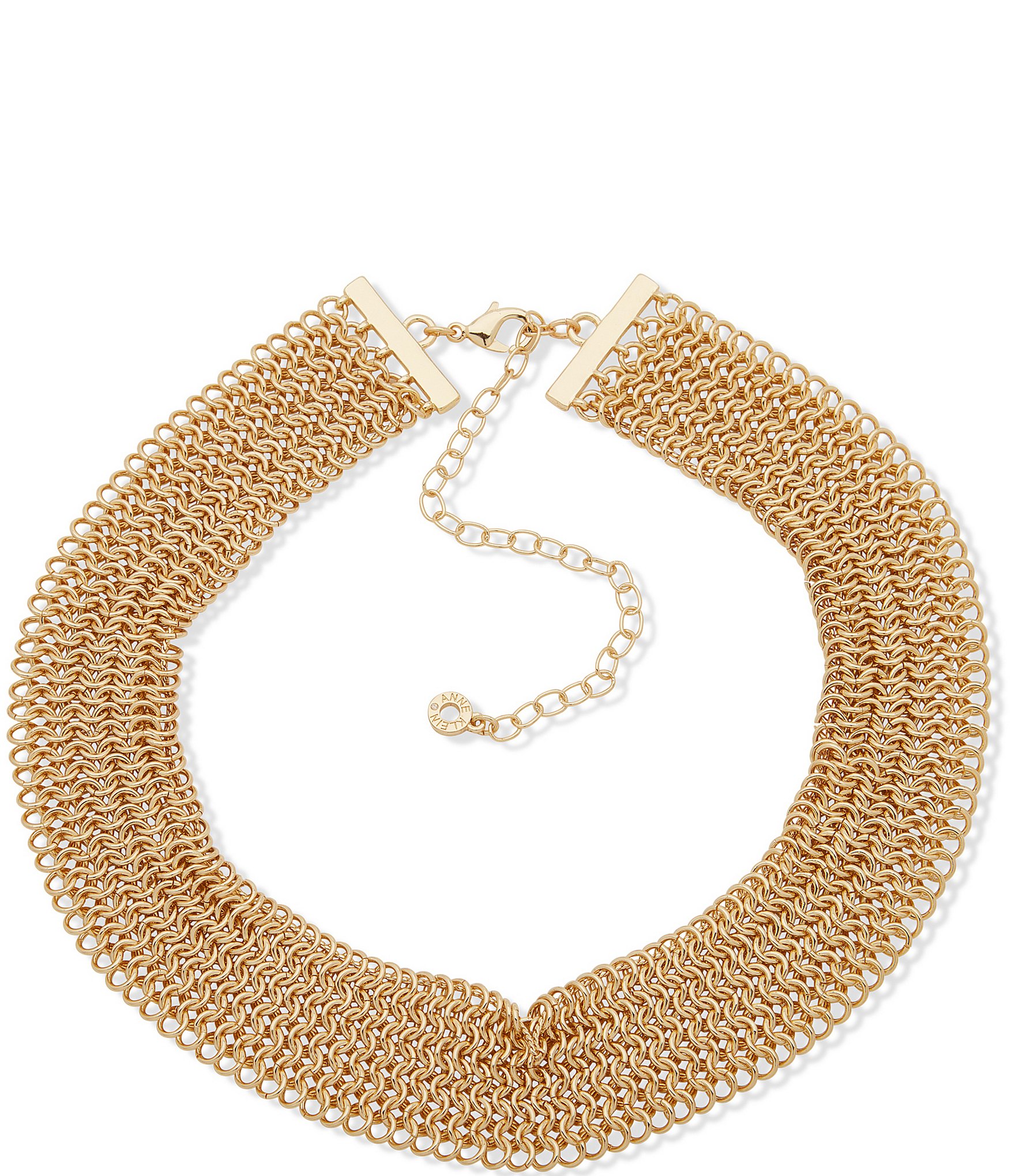 Anne Klein Gold Tone Chunky Mesh Collar Necklace