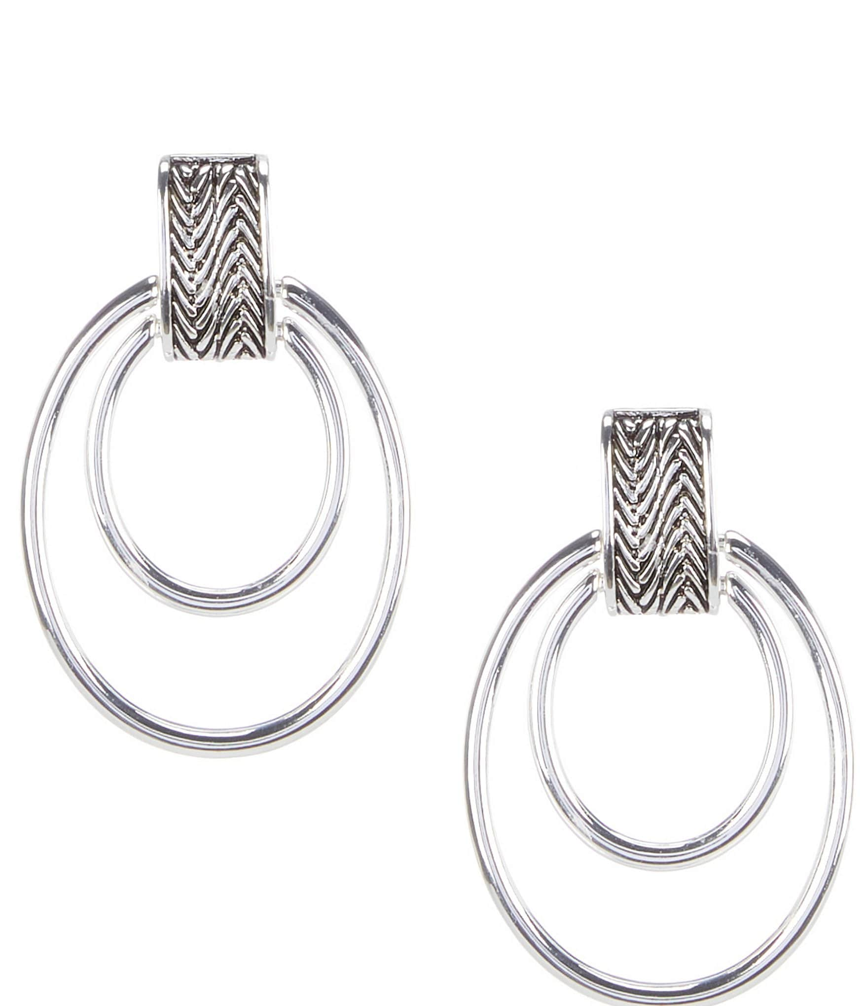 Anne Klein Herringbone Clip-On Earrings