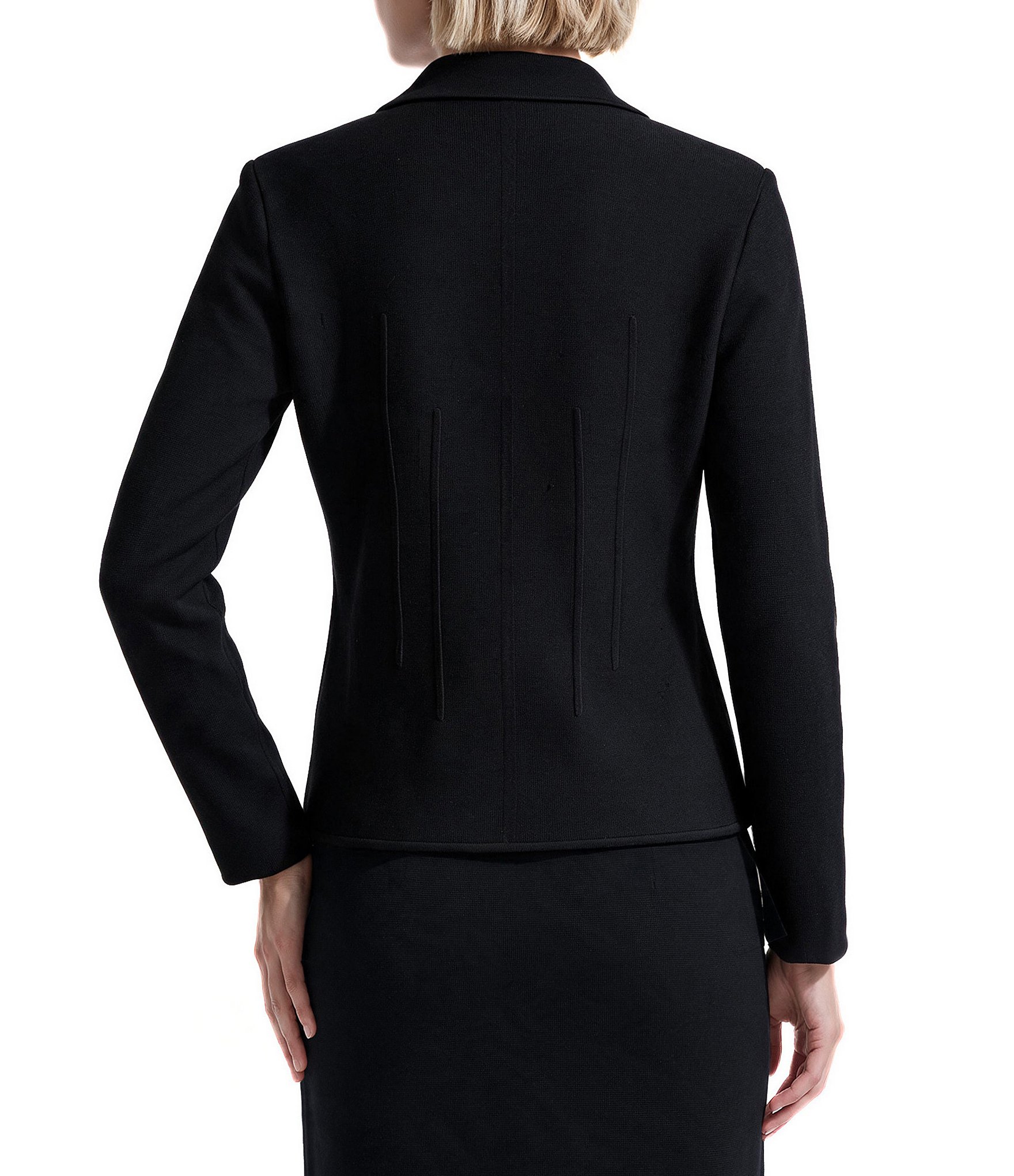 Anne Klein Long Sleeve Fitted Knit Blazer