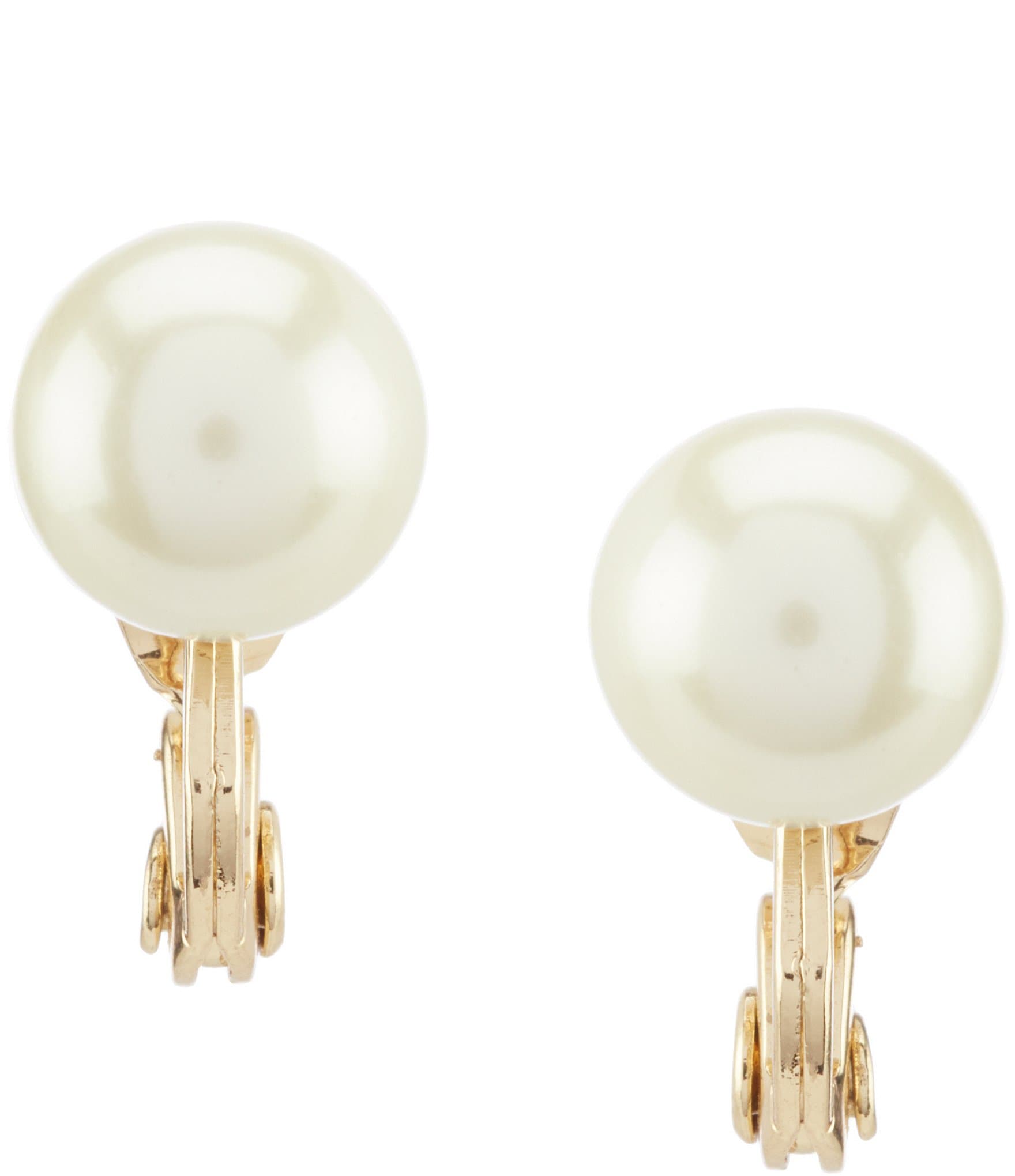 Anne Klein Pearl Clip-On Stud Earrings