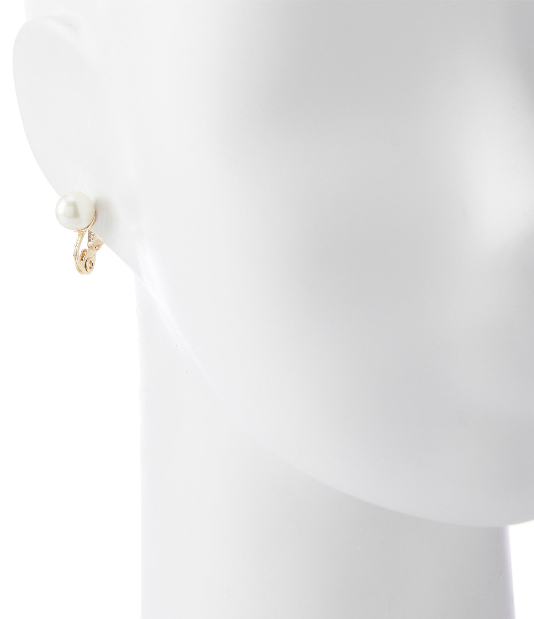 Anne Klein Pearl Clip-On Stud Earrings