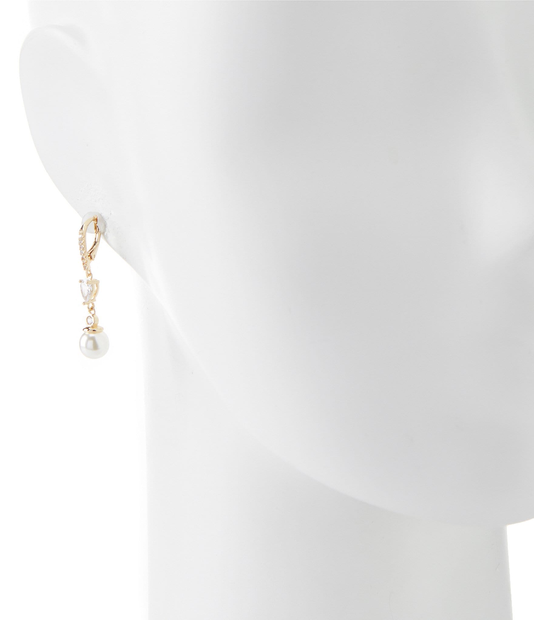 Anne Klein Faux-Pearl Crystal Drop Earrings