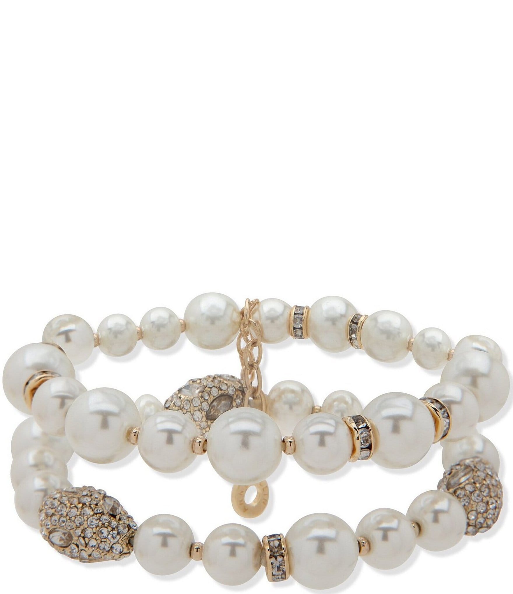 Anne Klein Pearl Nugget Stretch Bracelet