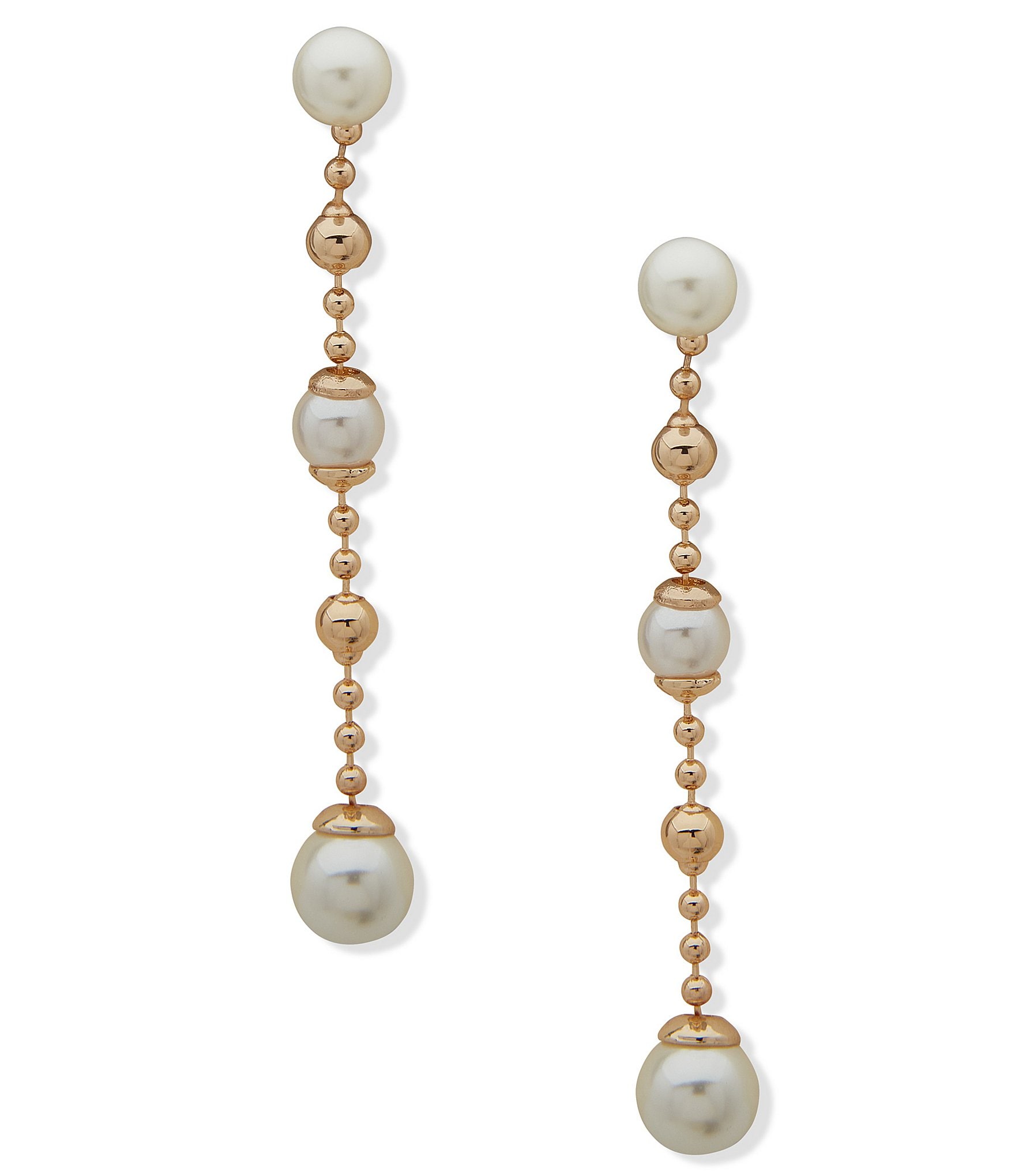 Anne Klein Pearl Post Drop Earrings