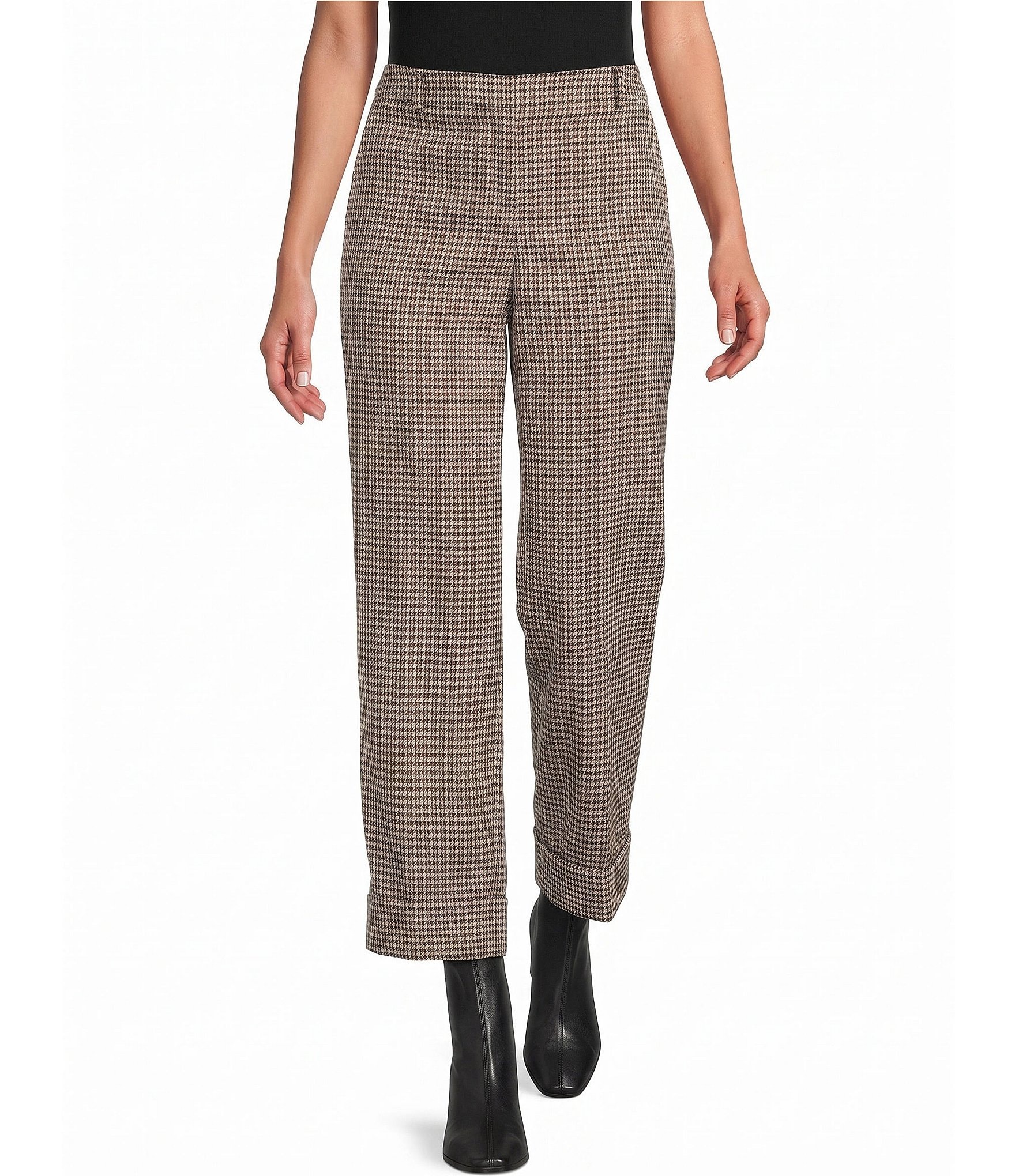 Anne Klein Petite Plaid Straight Cuff Ankle Coordinating Pants