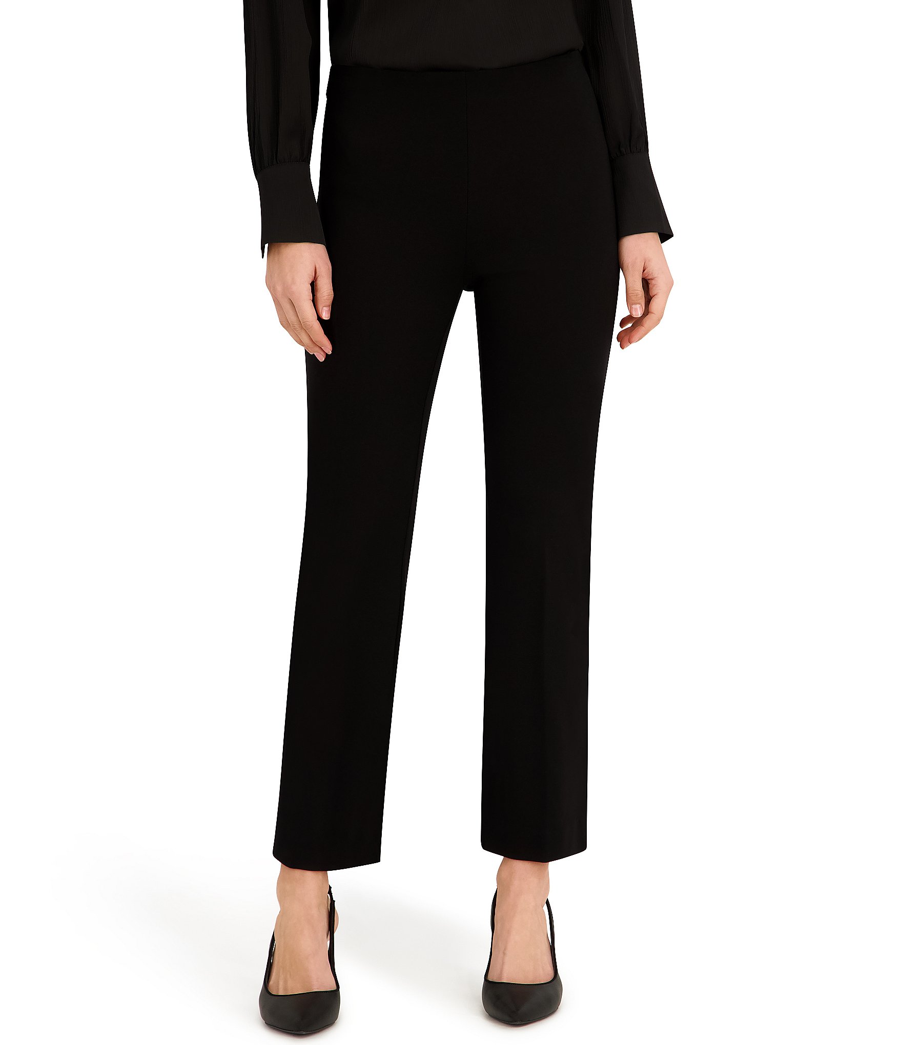 anne klein black dress pants Anne Klein Women's Pull On Wide Leg Pants, Black, Small