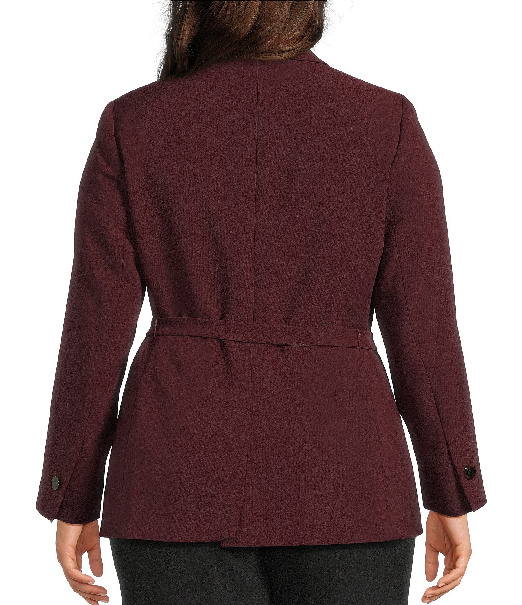 Anne Klein Plus Belted Liberty Stretch Jacket