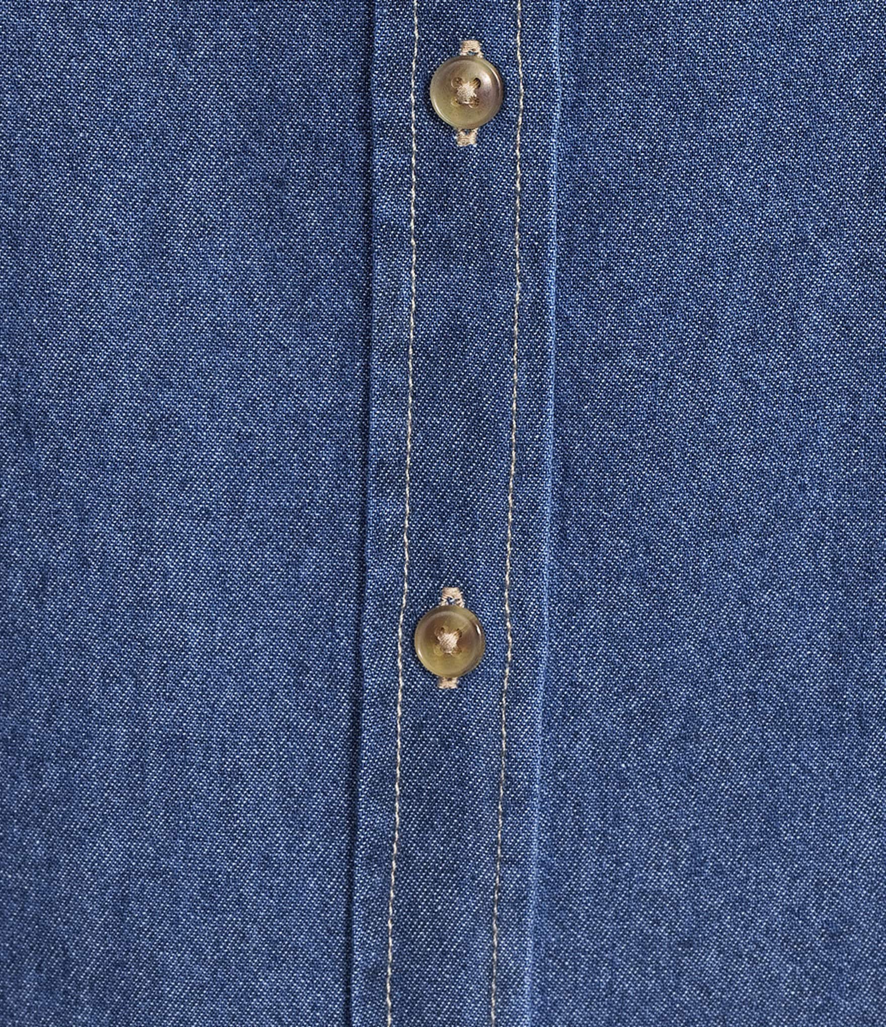 Anne Klein Plus Chambray Button Front Blouse