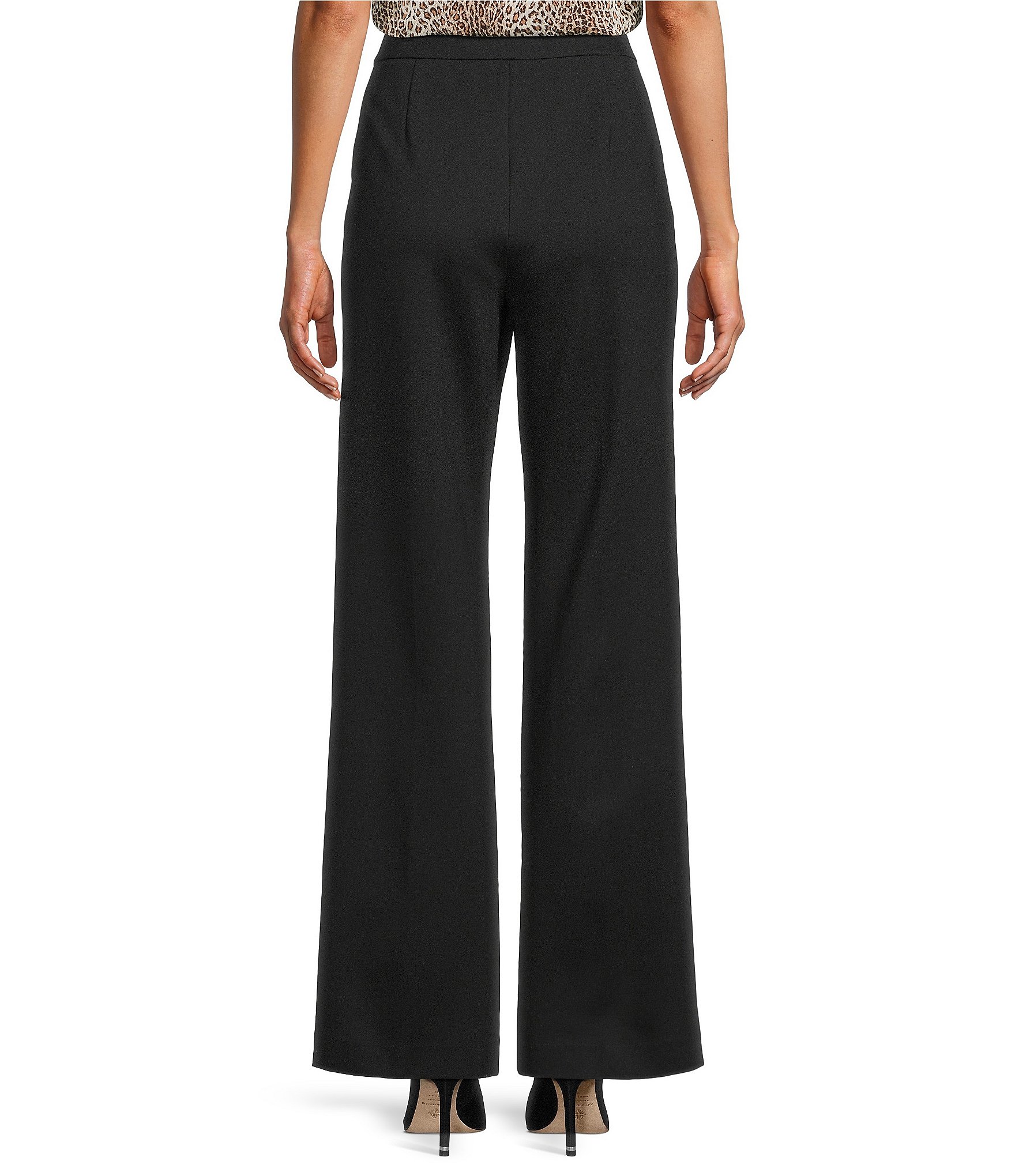 Anne Klein Pull On Sailor Wide Leg Compression Pants