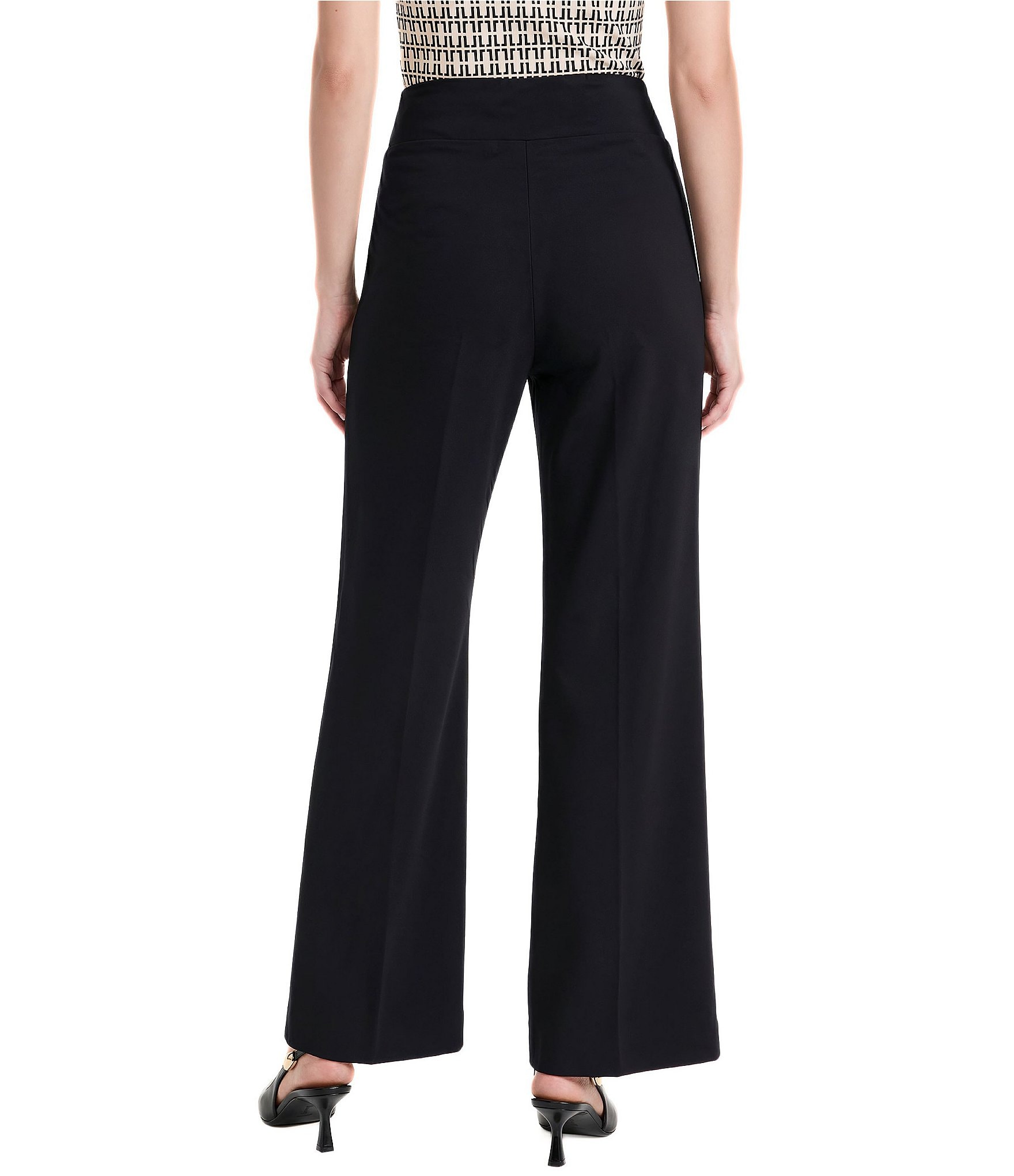 Anne Klein Pull On Wide Leg Compression Pants