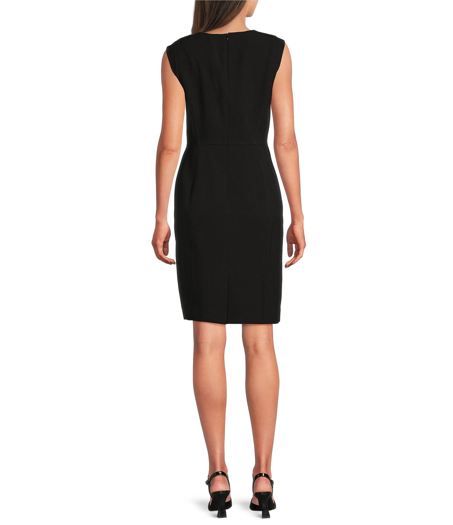 Anne Klein Stretch Crepe Sleeveless Sheath Dress
