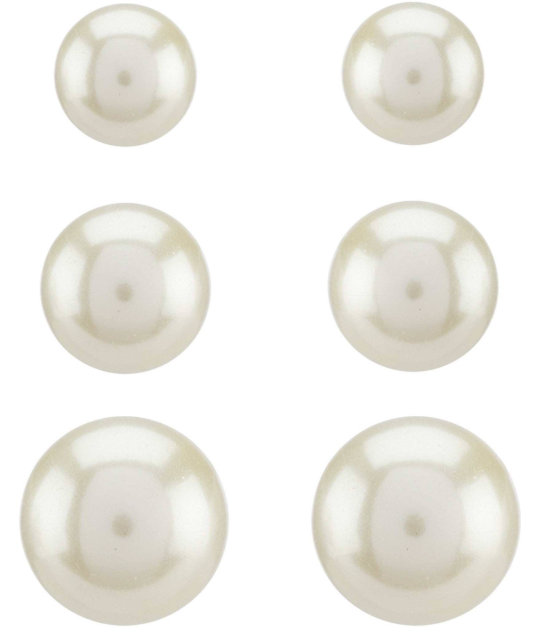 Anne Klein Trio Pearl Stud Earrings