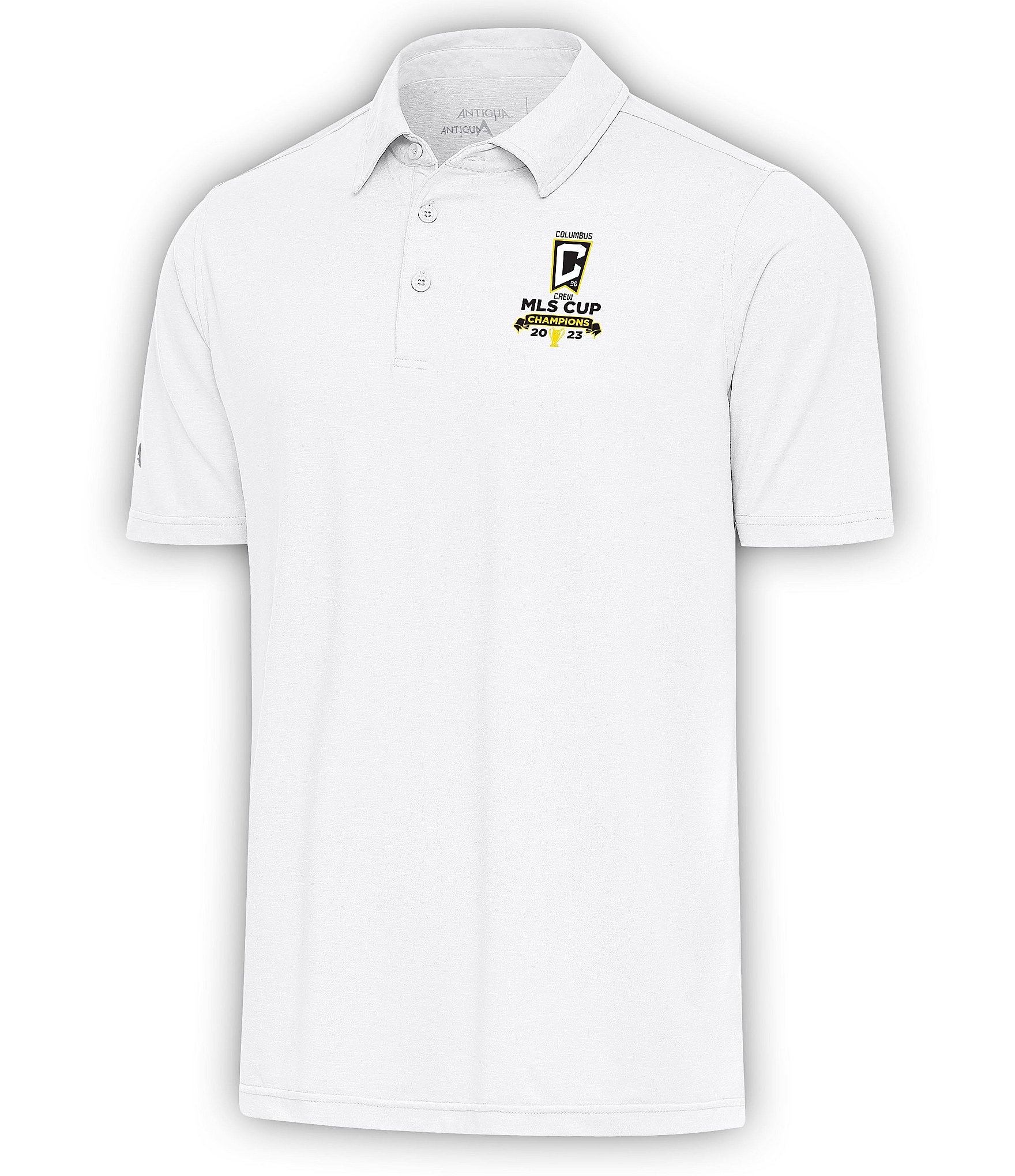 Antigua Columbus Crew 2023 MLS Cup Champions Par 3 Short Sleeve Polo Shirt