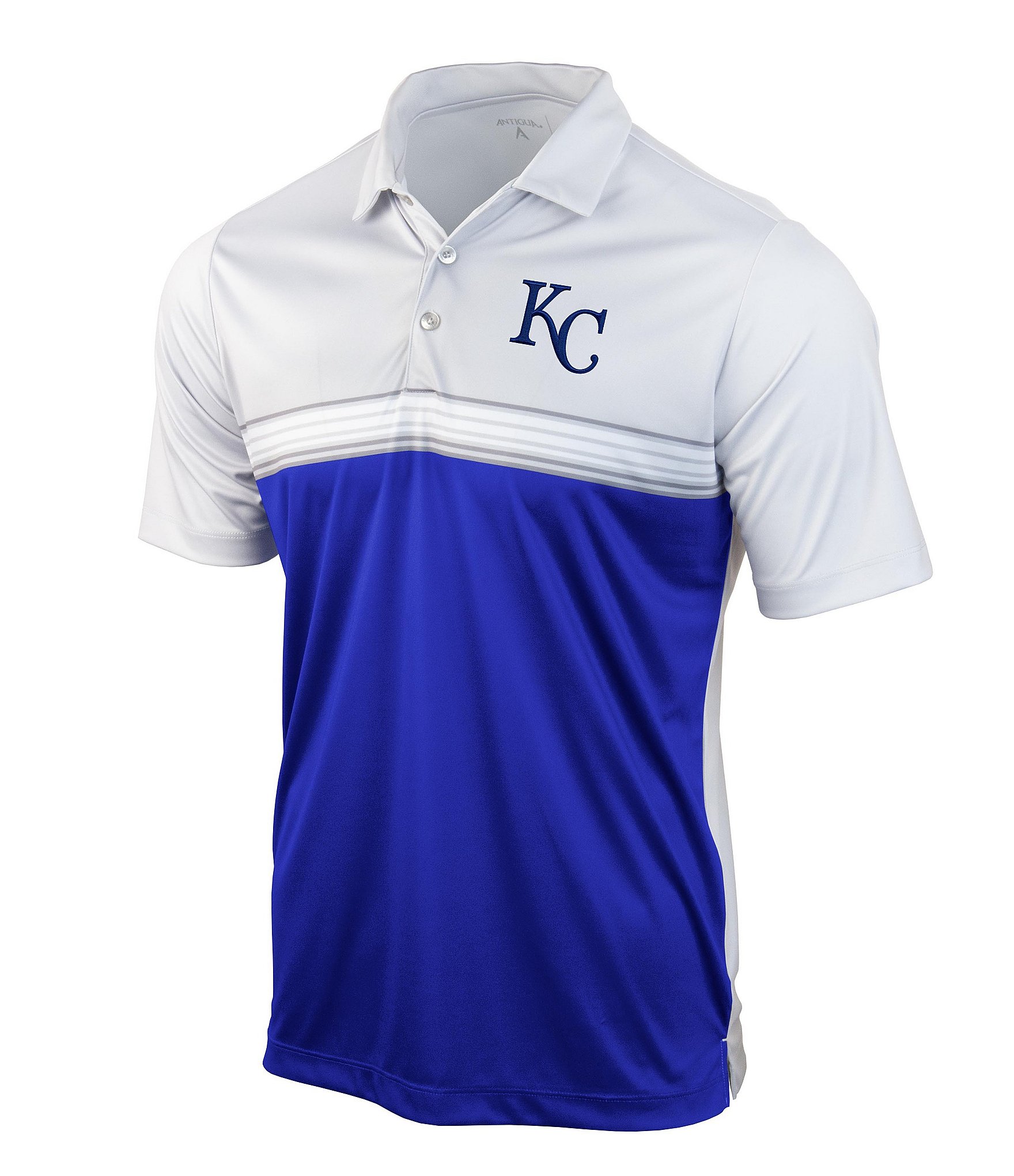 Kansas City Royals Antigua Compression Long Sleeve Button-Down Shirt -  Gray/White