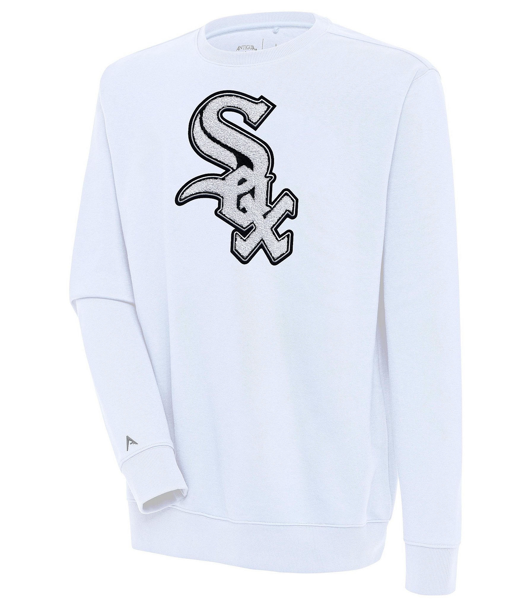 Antigua MLB Chenille Patch Victory Sweatshirt, Mens, S, Chicago White Sox Black