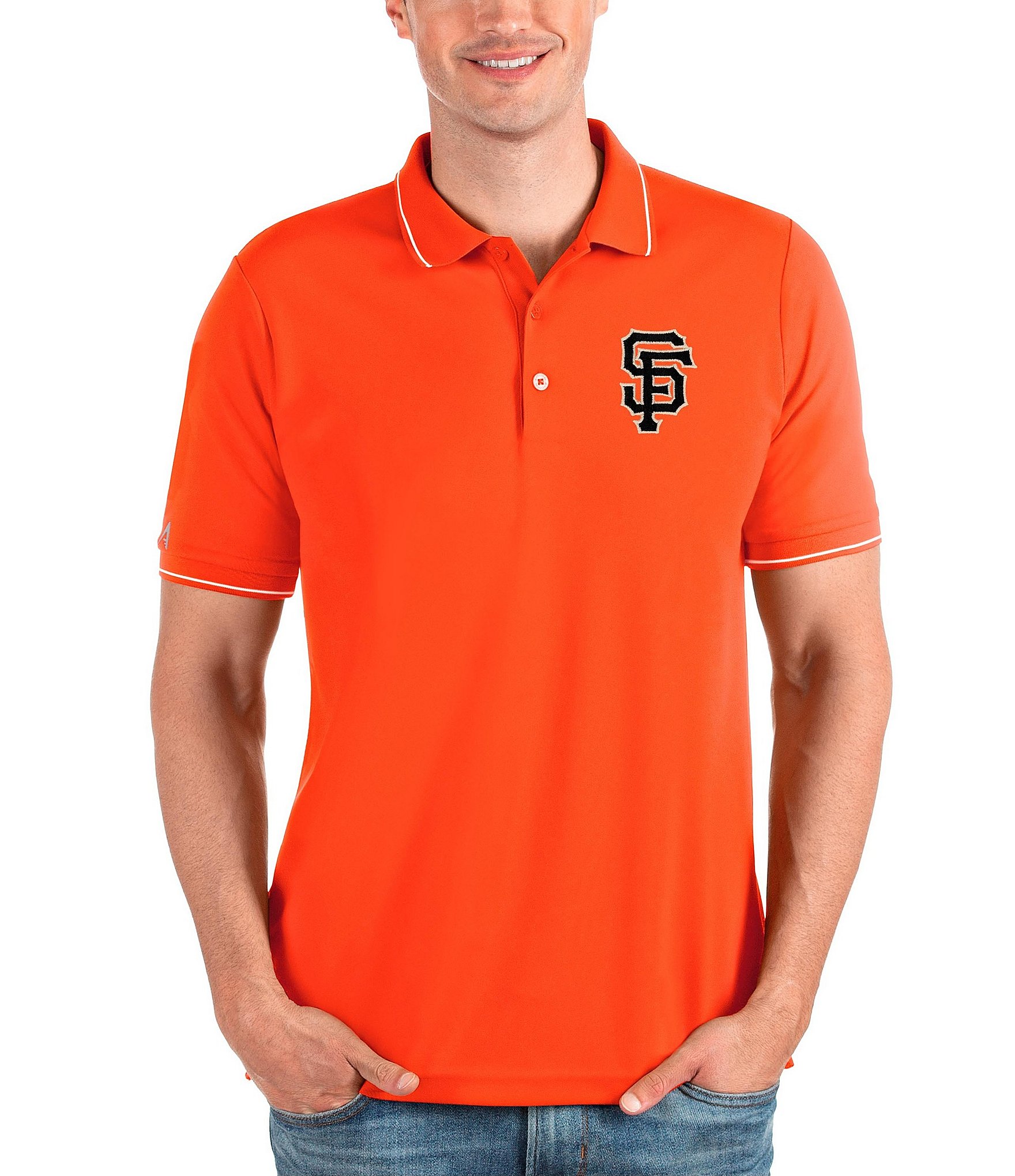 Antigua MLB National League Affluent Short-Sleeve Polo Shirt