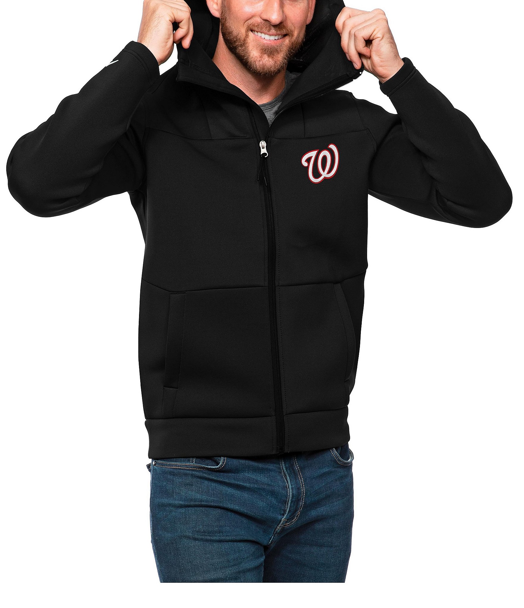 Antigua Women's MLB National League Hoodie, Mens, S, Washington Nationals Black