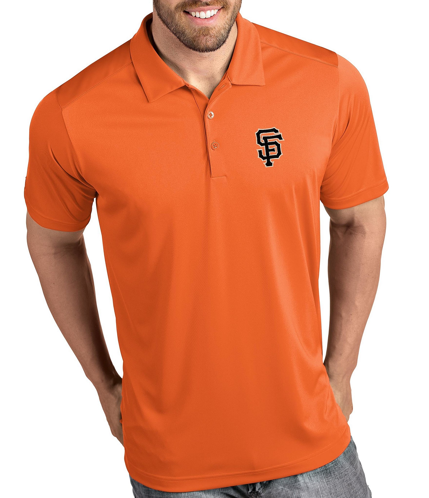 Antigua MLB San Francisco Giants Nova Short-Sleeve Colorblock Polo Shirt - L