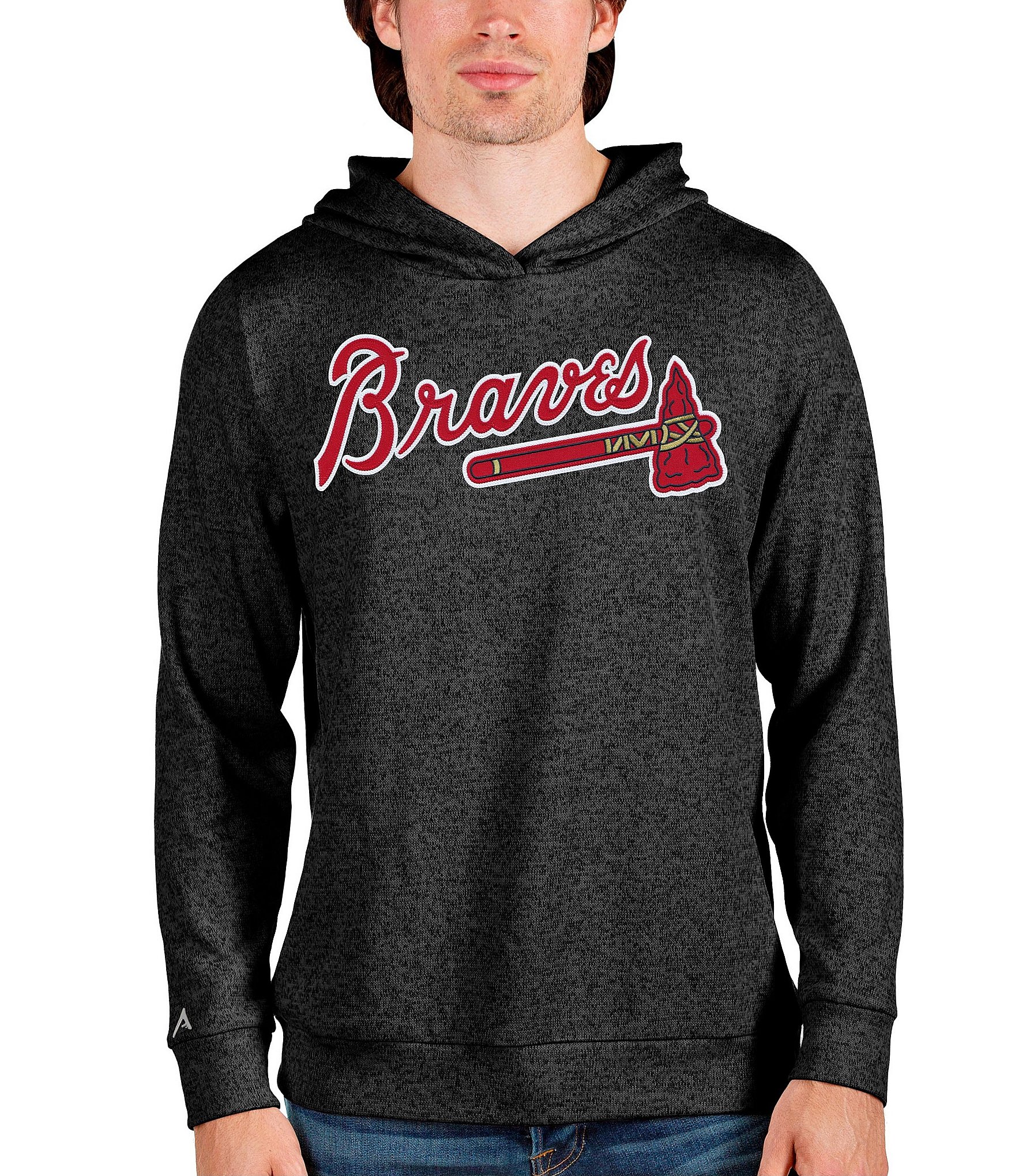 Lids Atlanta Braves Antigua Bender Quarter-Zip Pullover Top