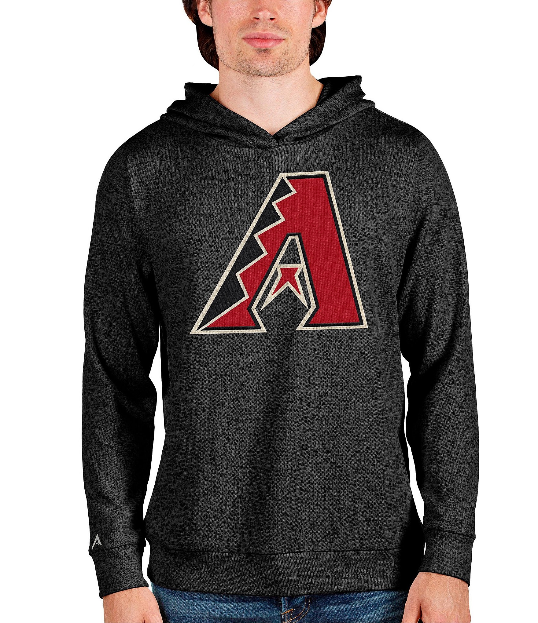 Antigua MLB National League Compression Long Sleeve Woven Shirt, Mens, 2XL, Arizona Diamondbacks Black