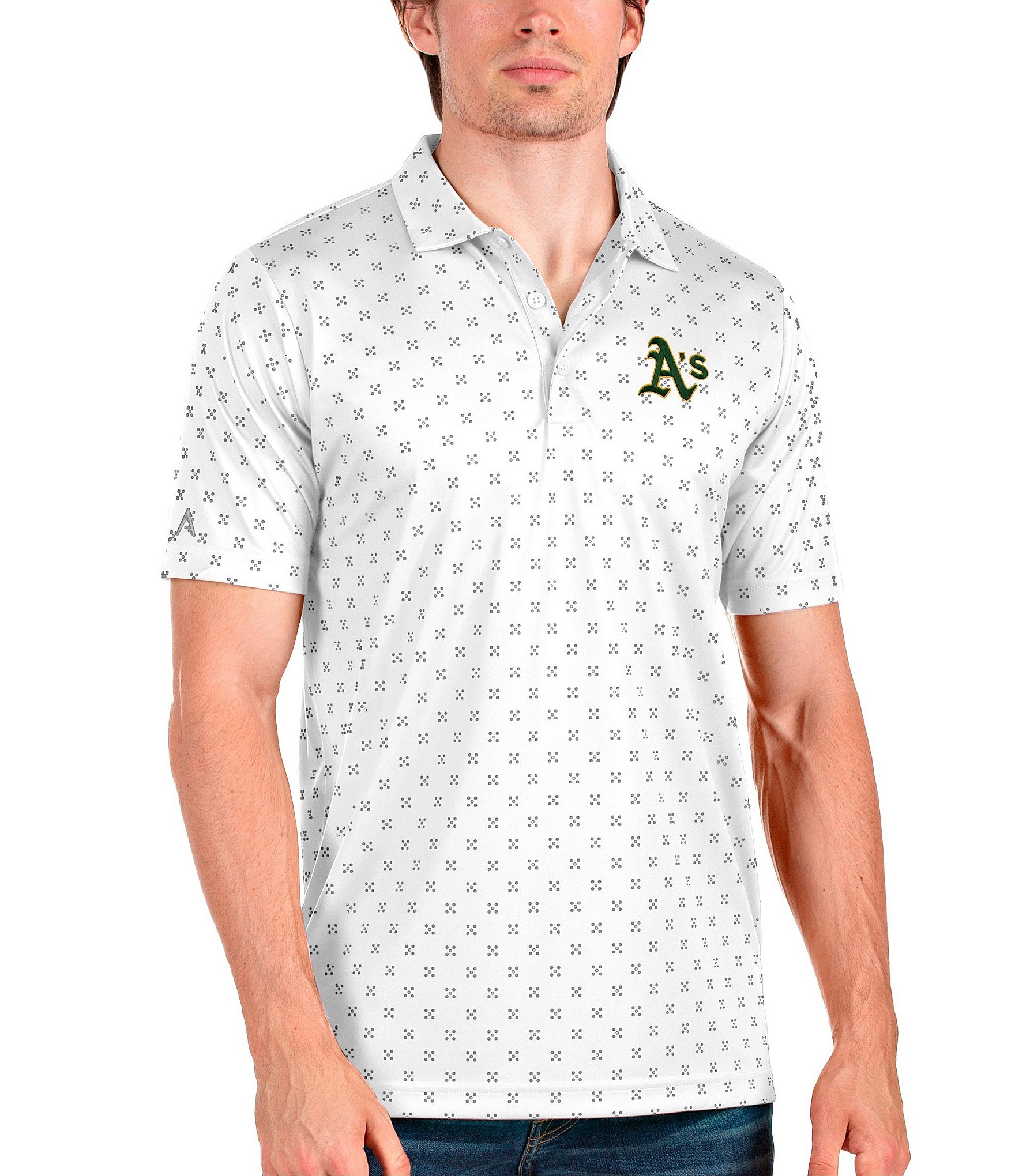 Antigua Men's Oakland Athletics Tribute Gold Performance Polo