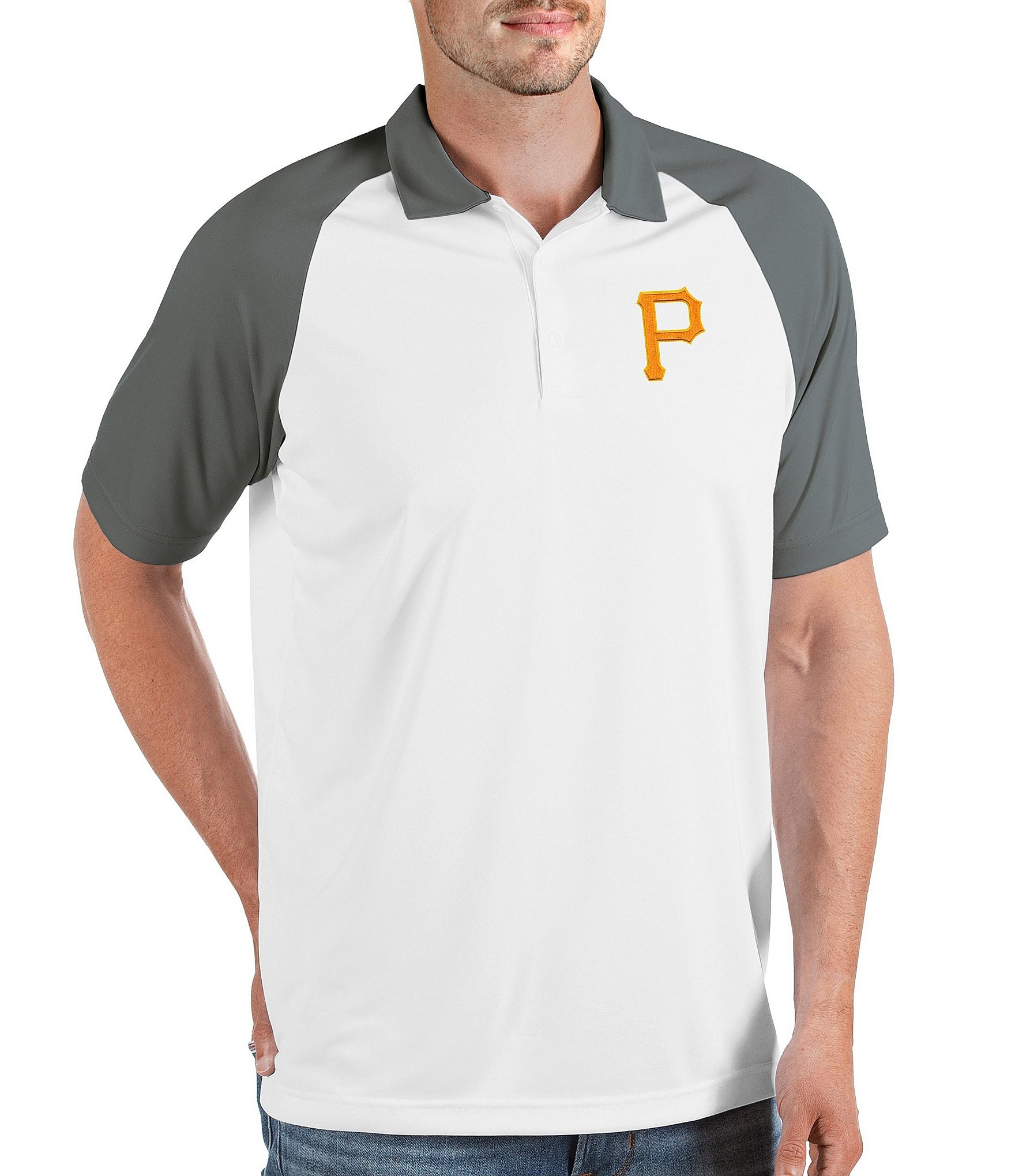 Pittsburgh Pirates Men's Majestic 3/4 Sleeve Gray & Black Shirt